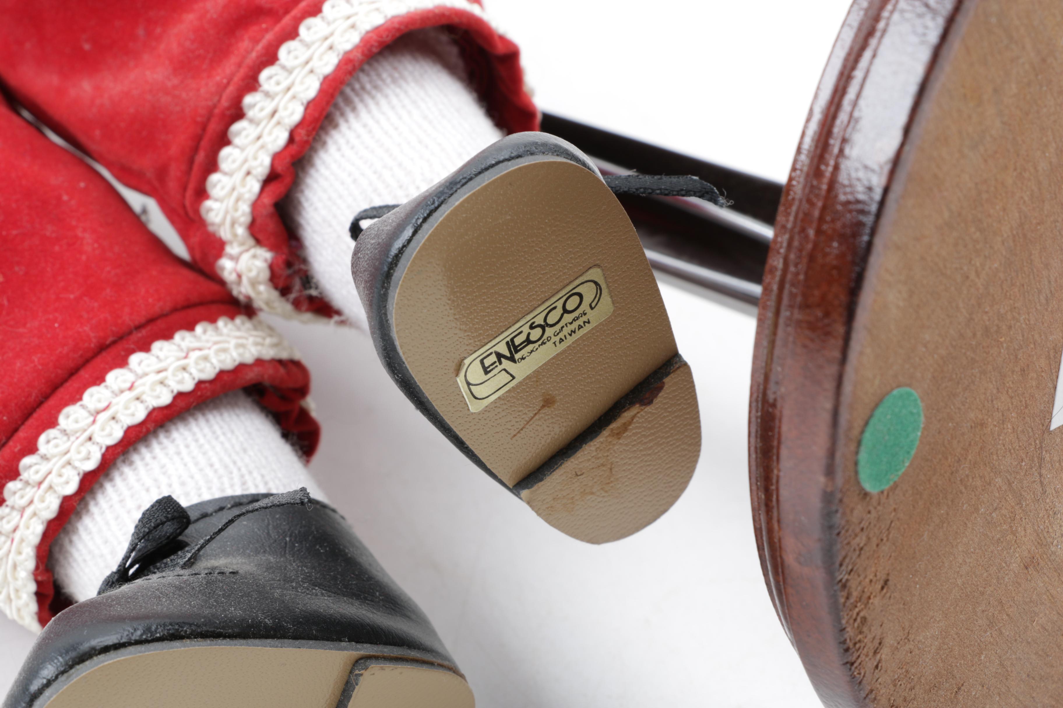 Vintage Pia Pierrot Mime and Blonde Boy Porcelain Dolls