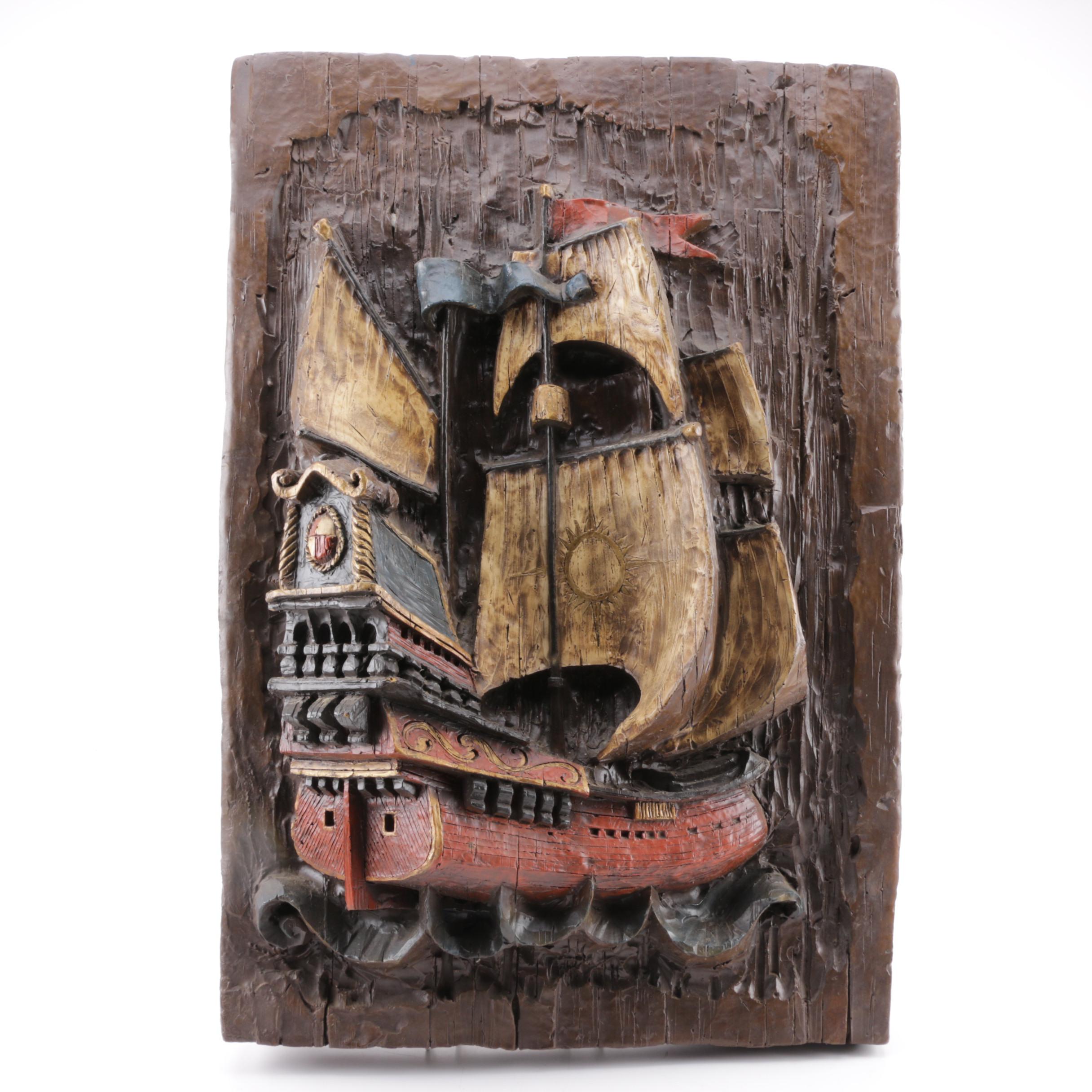 Resin Galleon Wall Hanging EBTH