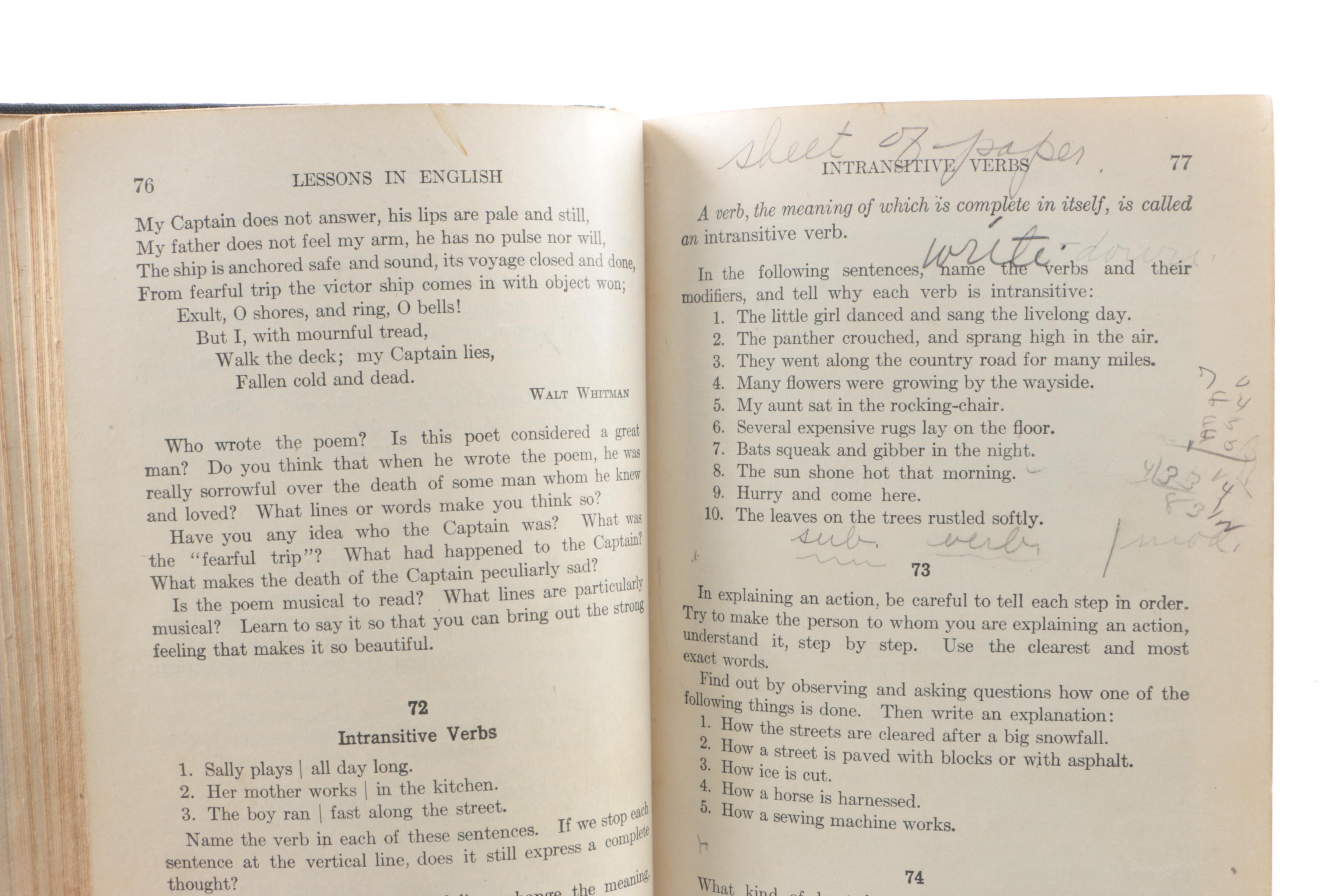 Vintage Schoolbooks Including "Physiology and Hygiene"