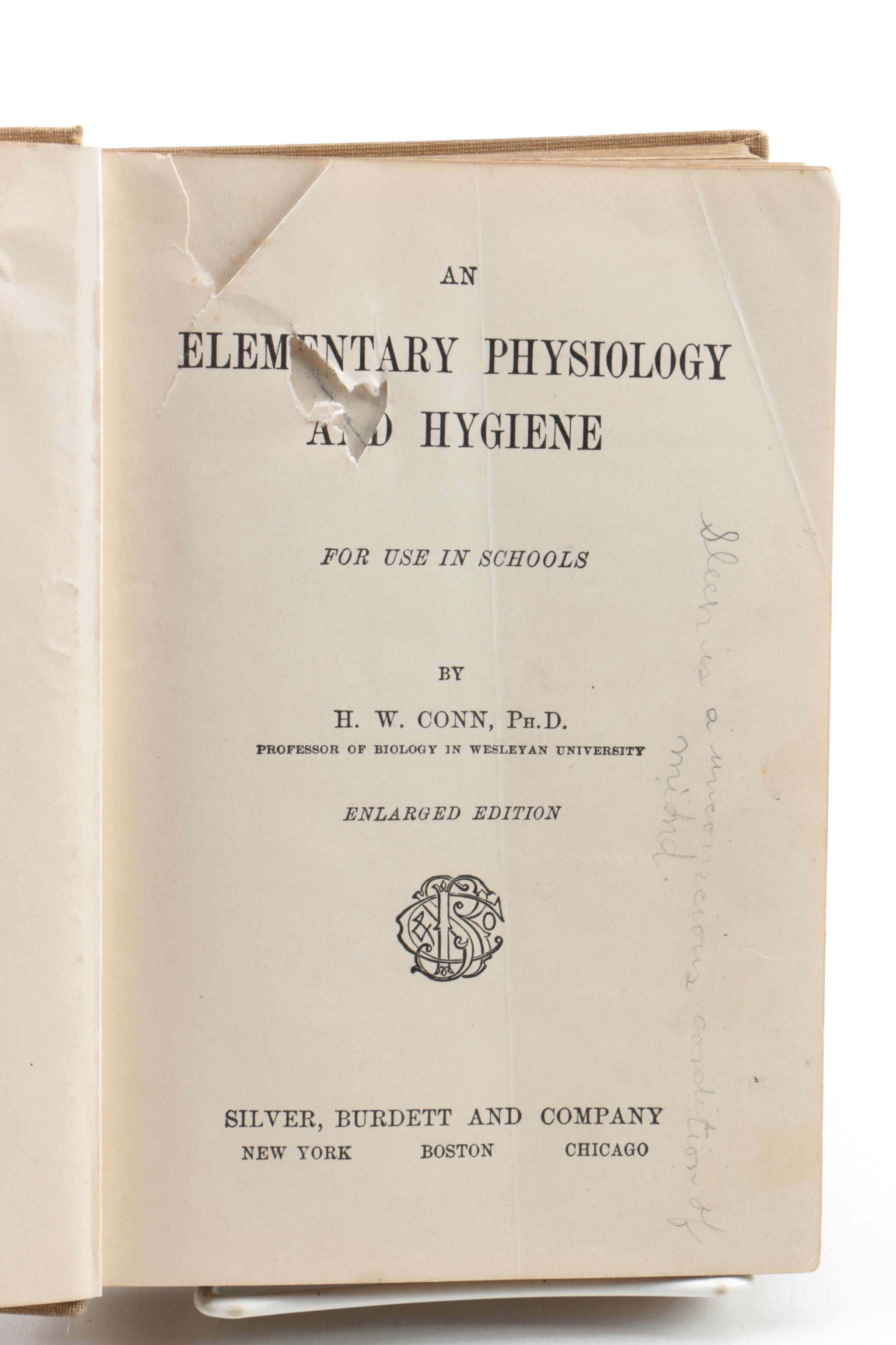 Vintage Schoolbooks Including "Physiology and Hygiene"