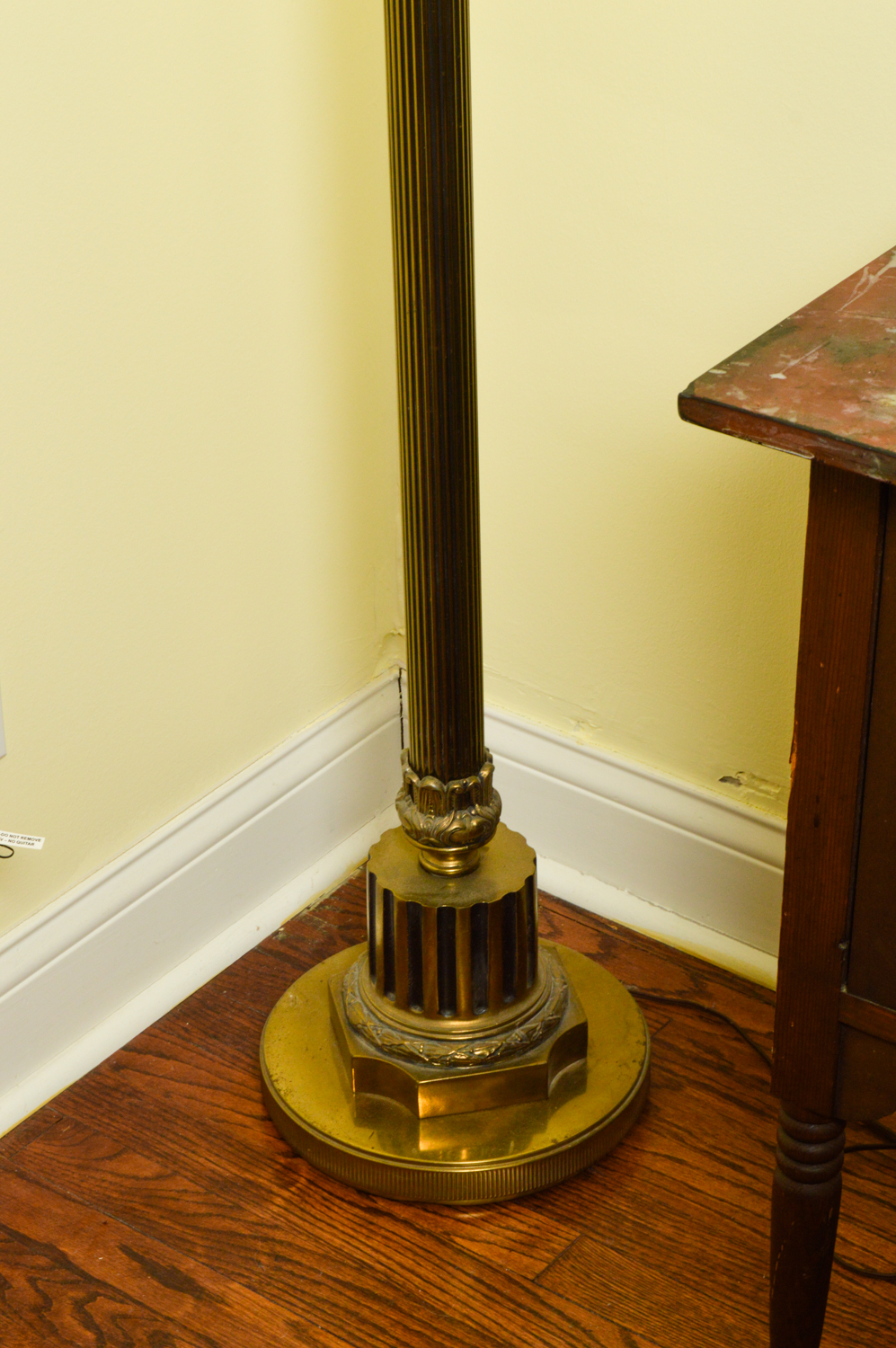 Vintage Torchiere Floor Lamp with Glass Shade