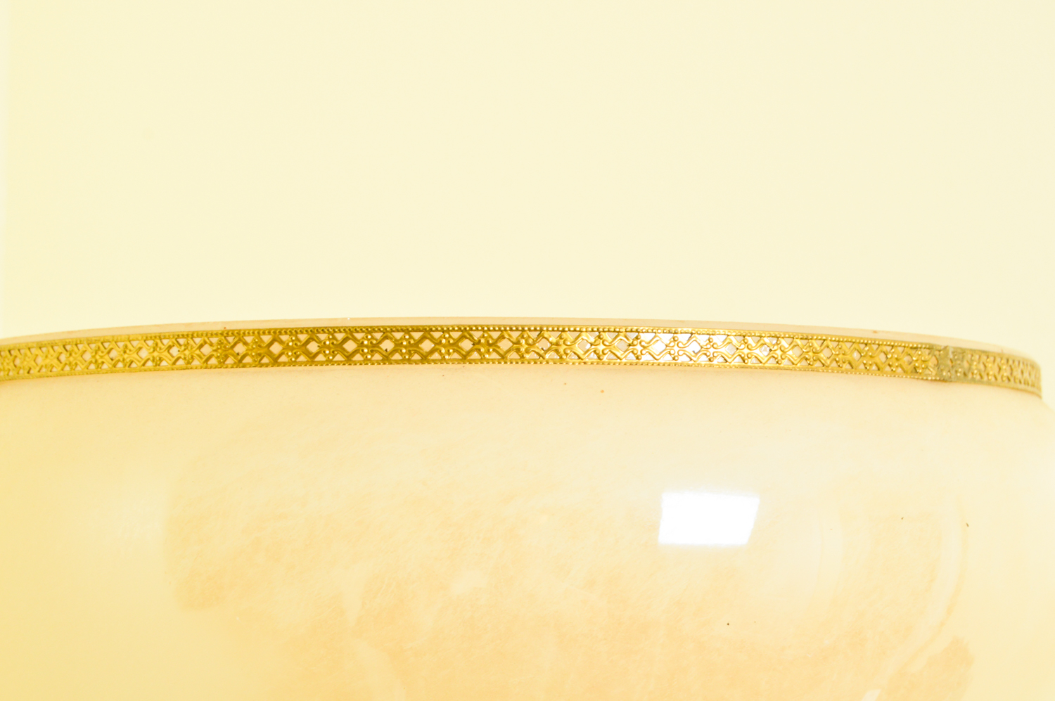 Vintage Torchiere Floor Lamp with Glass Shade