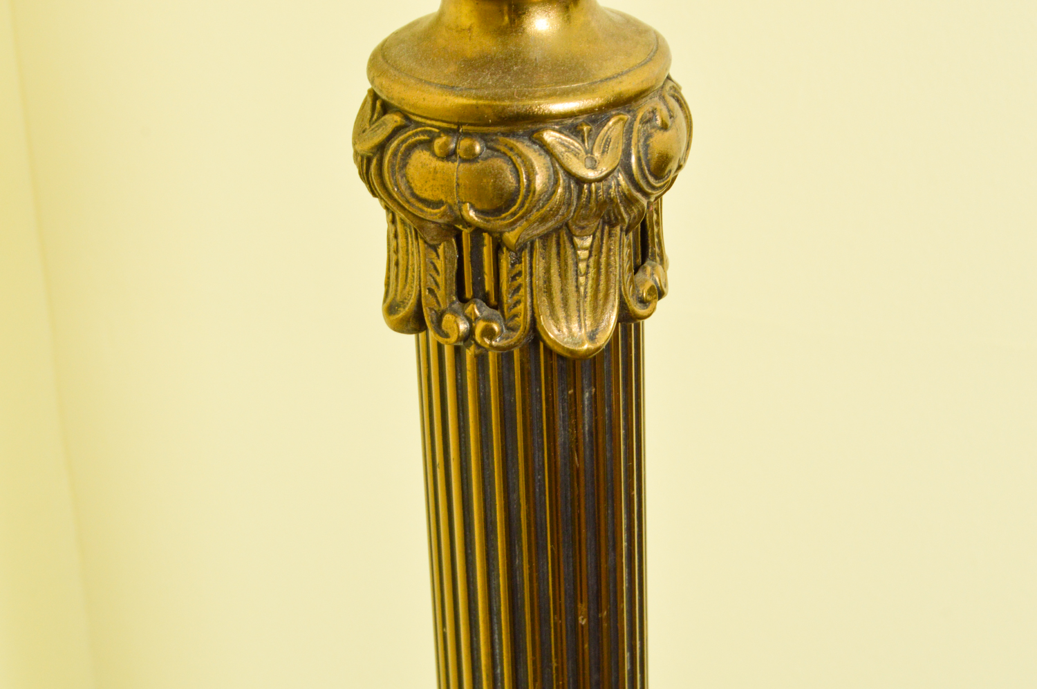 Vintage Torchiere Floor Lamp with Glass Shade