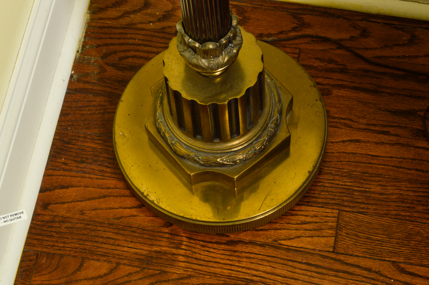 Vintage Torchiere Floor Lamp with Glass Shade