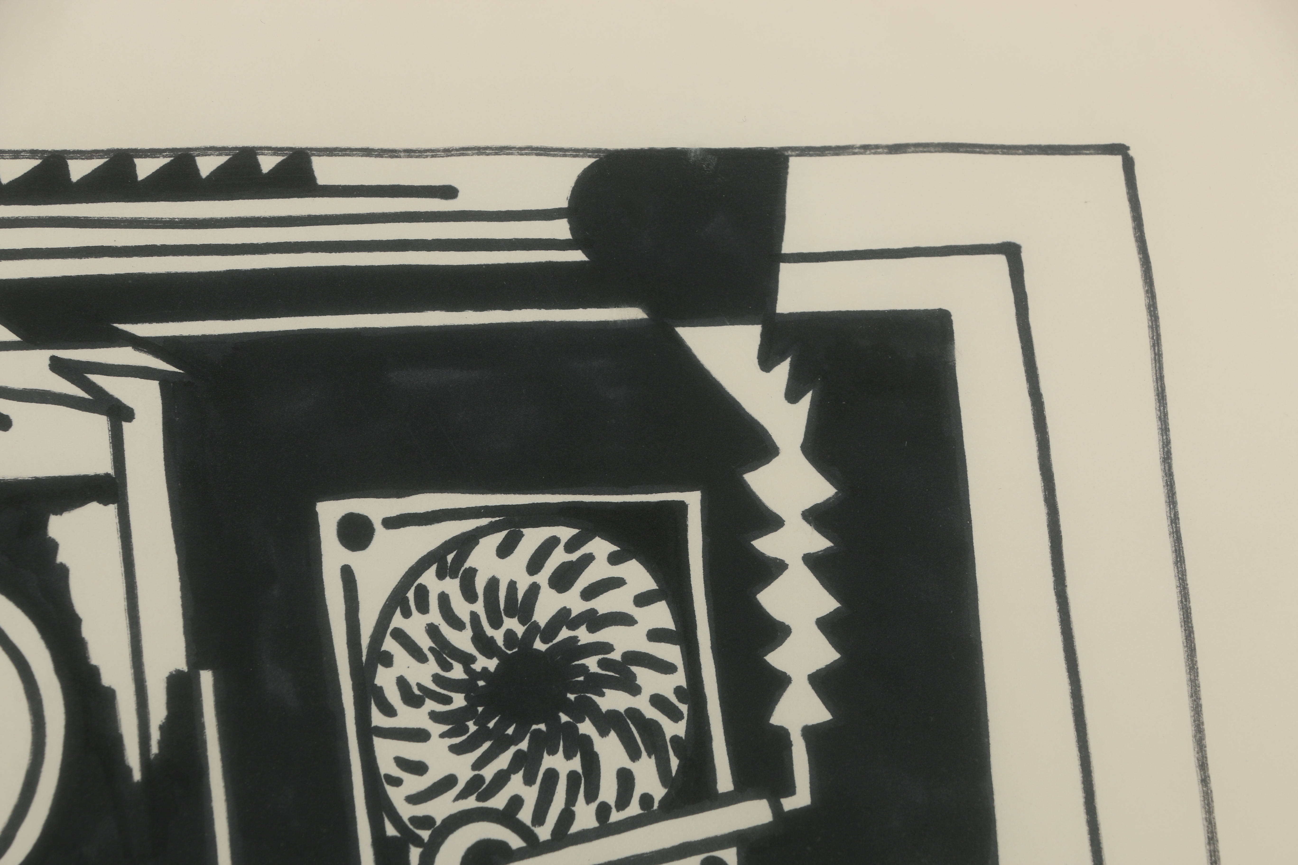 Bill Schiffer Oil Paint Marker Drawing "Seated Figure with Cigarette"