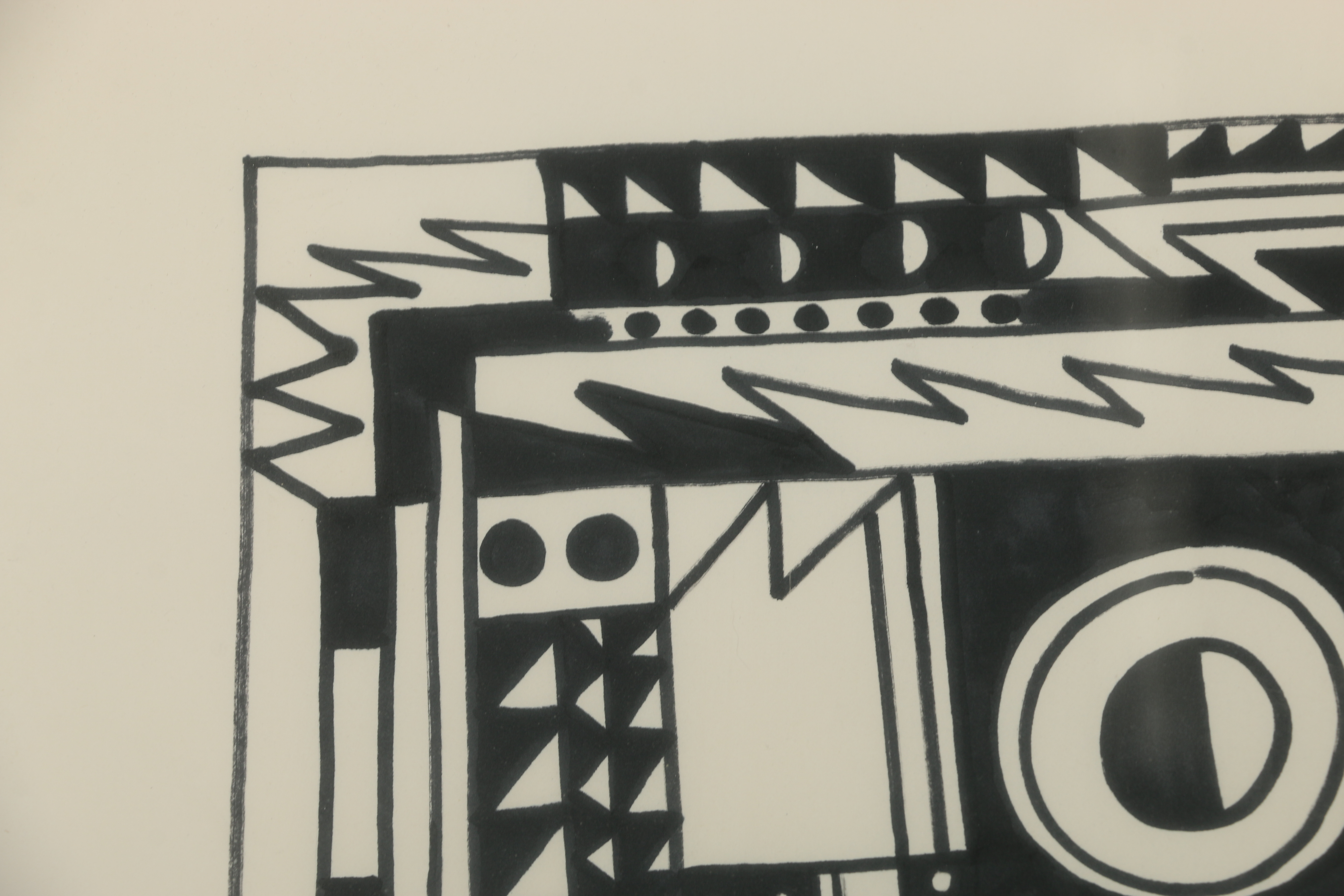 Bill Schiffer Oil Paint Marker Drawing "Seated Figure with Cigarette"