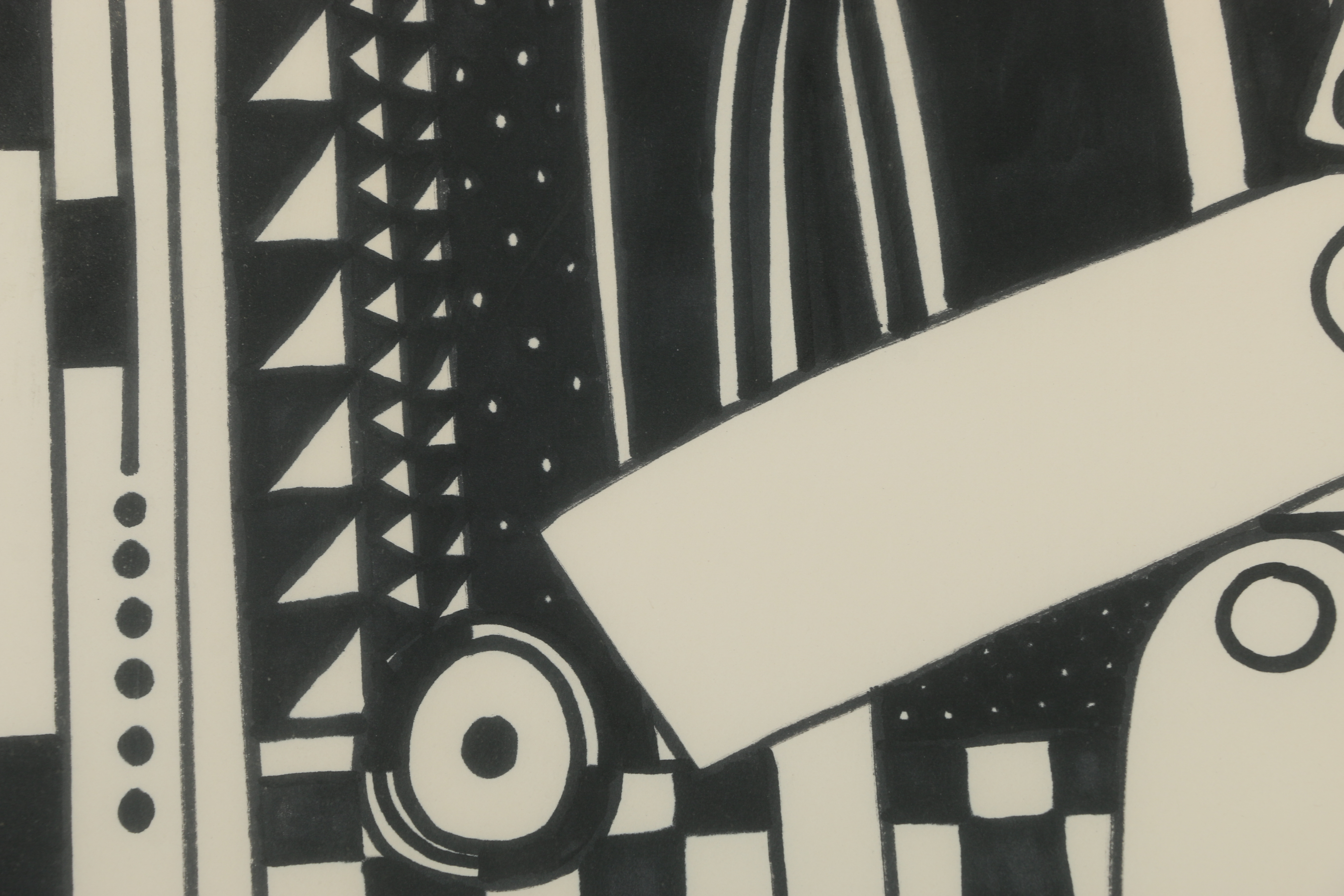 Bill Schiffer Oil Paint Marker Drawing "Seated Figure with Cigarette"