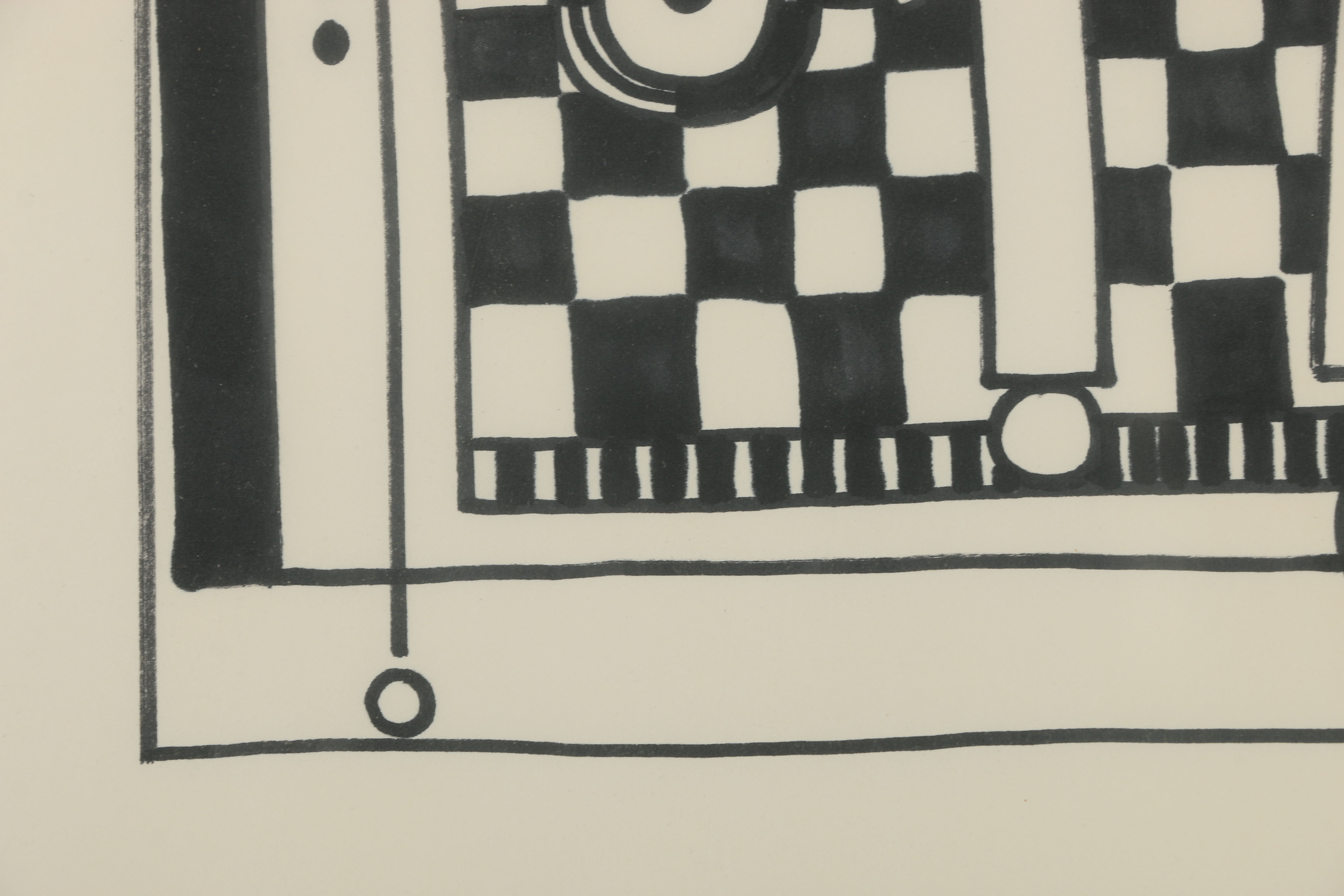 Bill Schiffer Oil Paint Marker Drawing "Seated Figure with Cigarette"