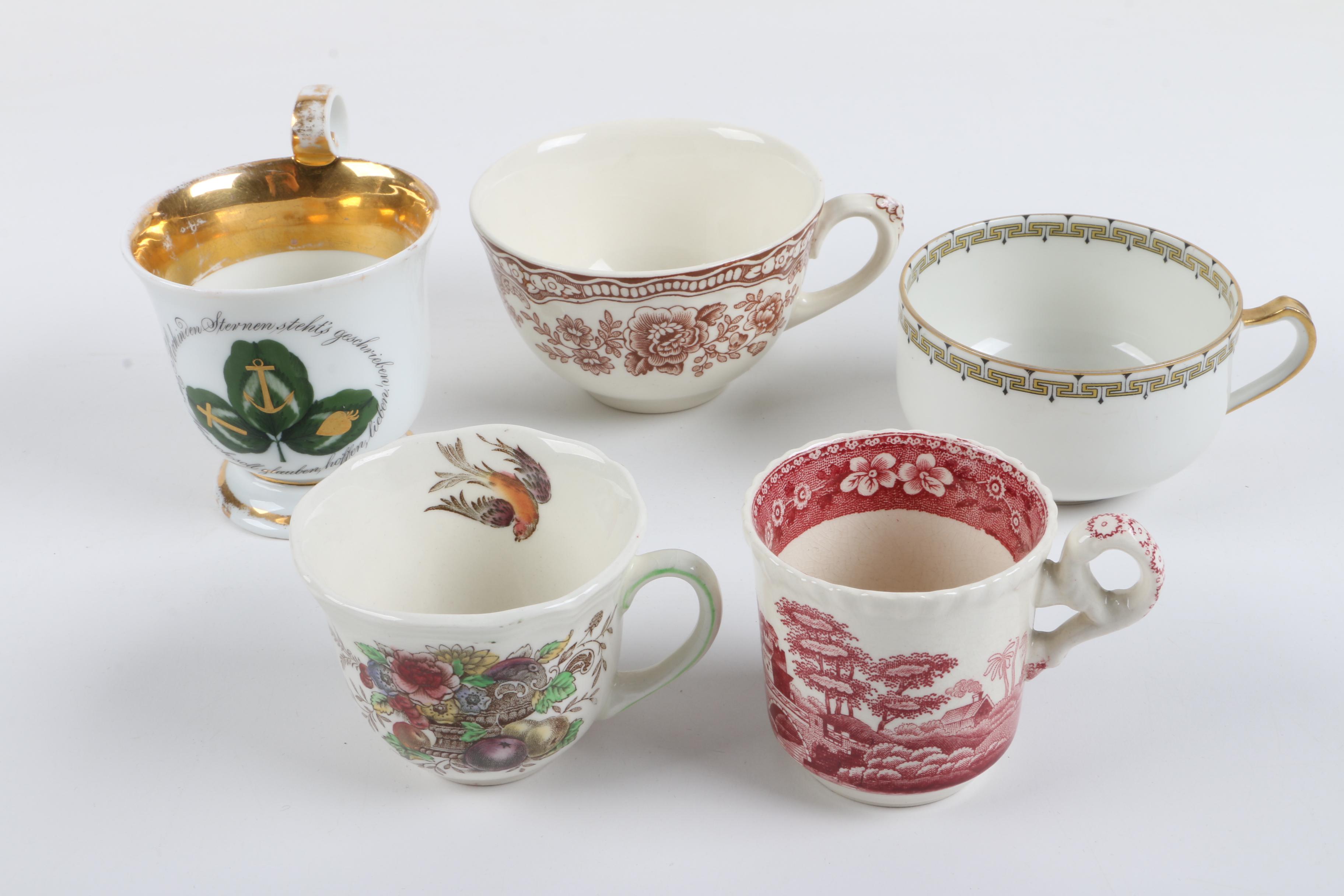 Porcelain Teacups Including  Vintage Haviland Limoges