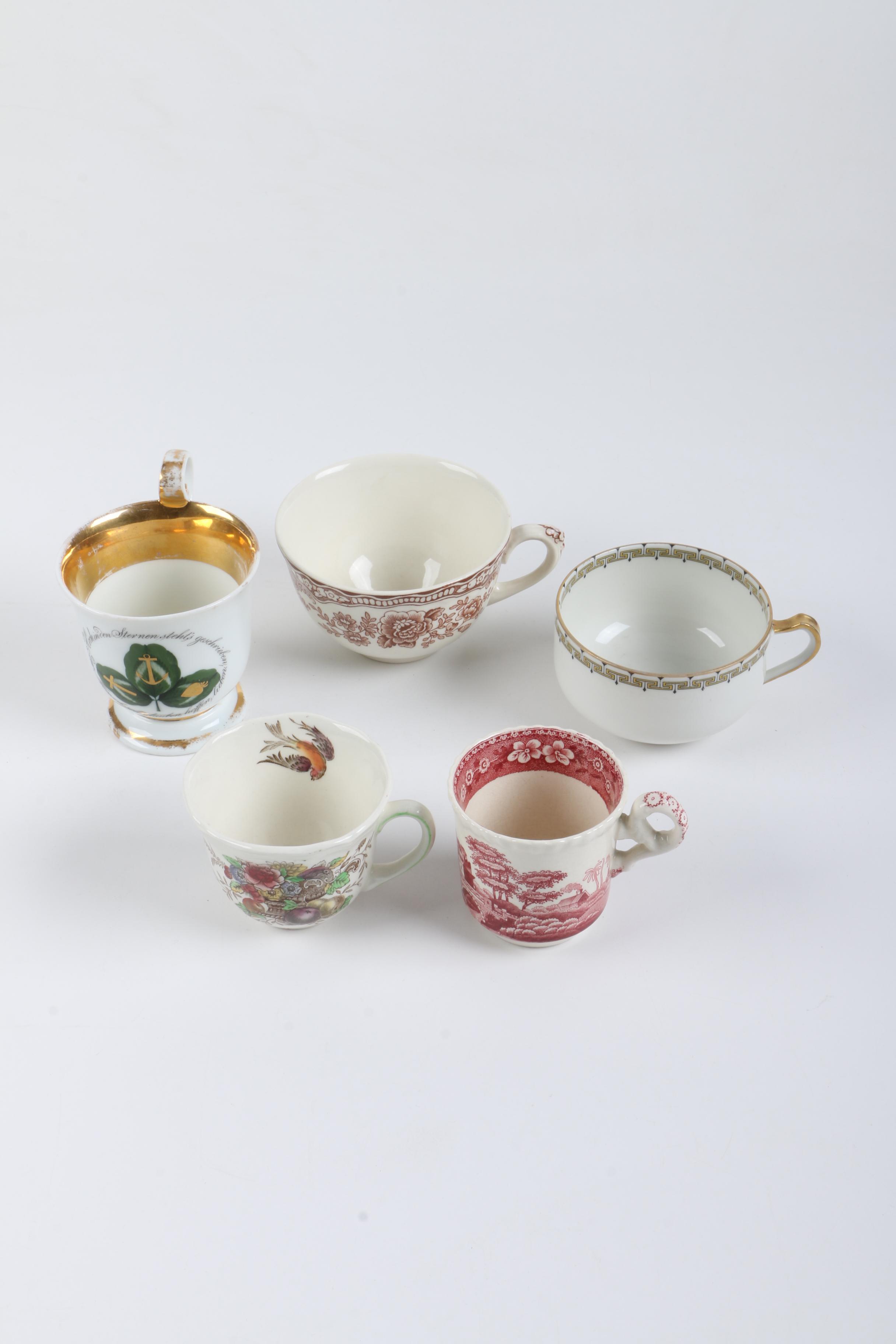 Porcelain Teacups Including  Vintage Haviland Limoges