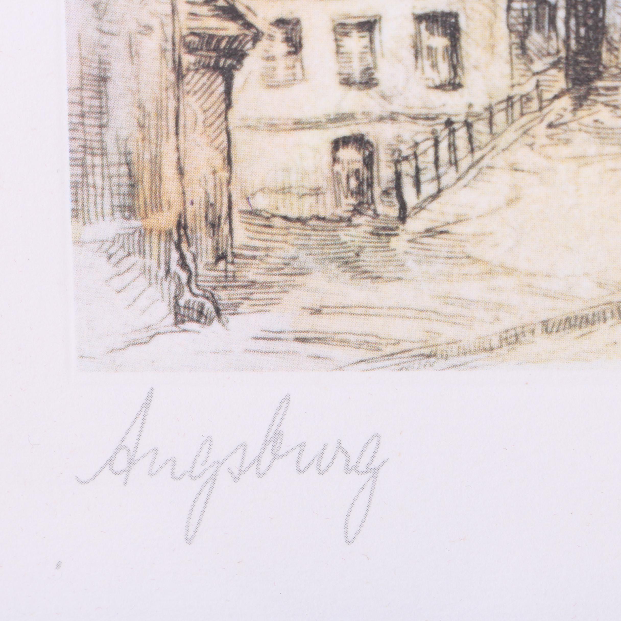 Offset Lithograph Print on Paper After H. Huber "Augsburg"