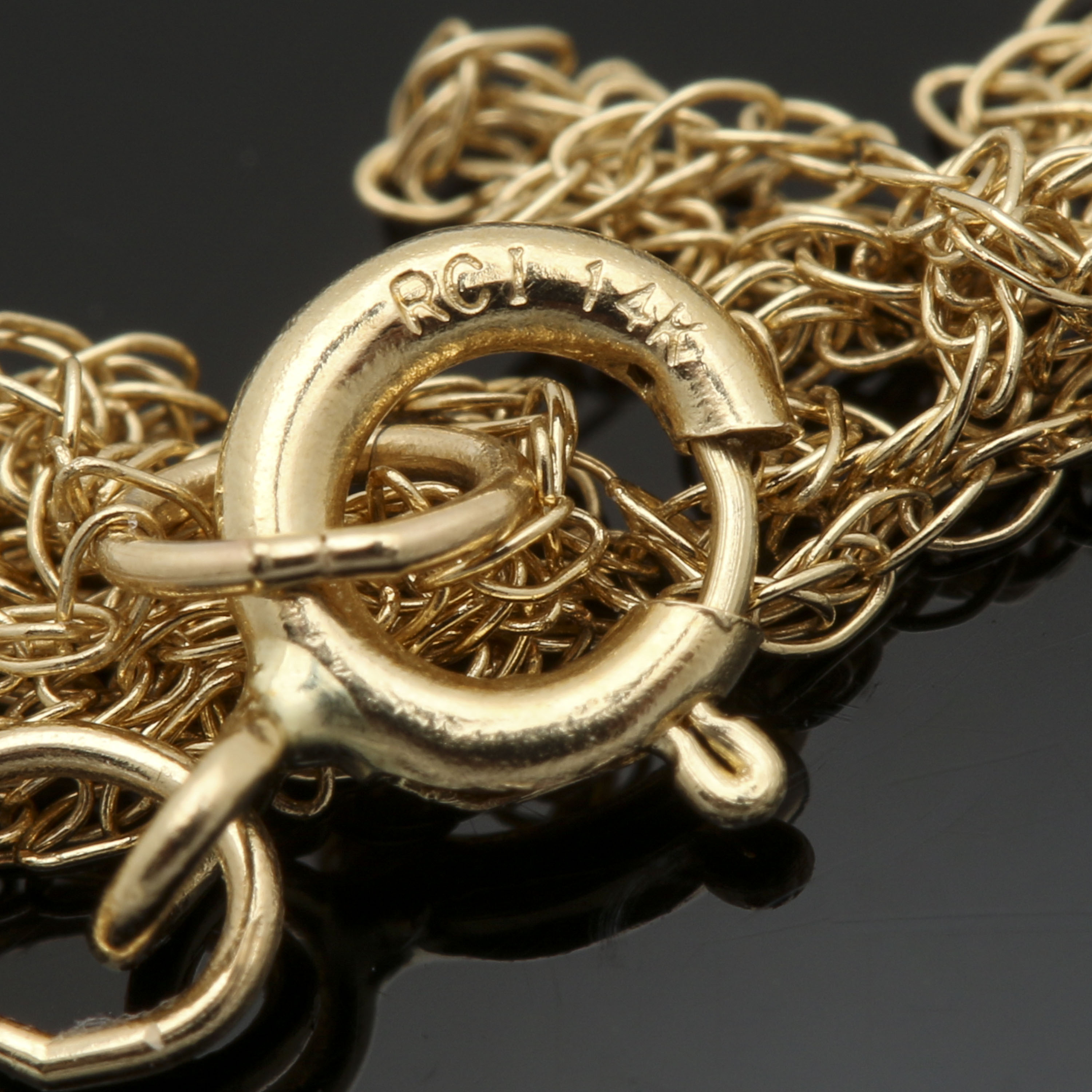 Helzberg Diamonds 14K Yellow Gold Praseolite and Diamond Pendant Necklace