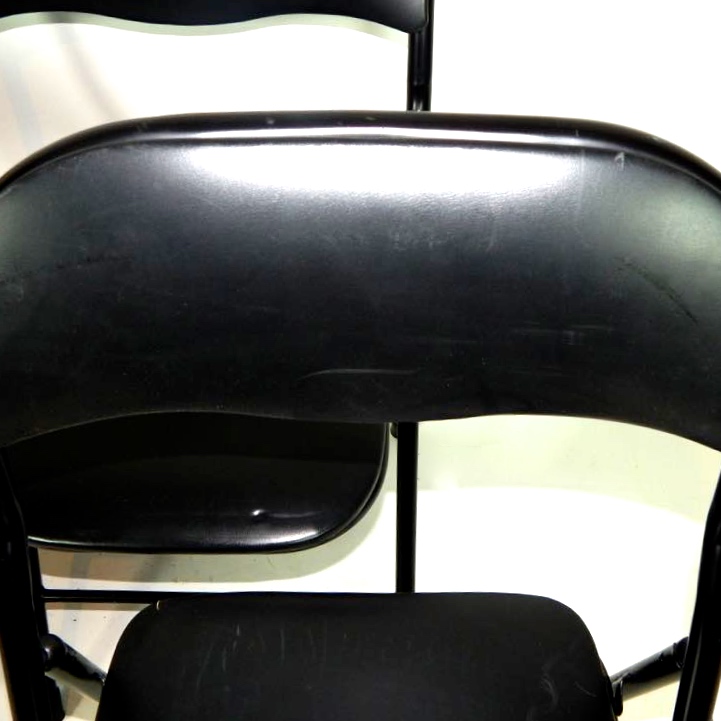 Cosco Black Folding Card Table And Four Metal Folding Chairs