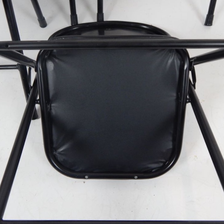 Cosco Black Folding Card Table And Four Metal Folding Chairs
