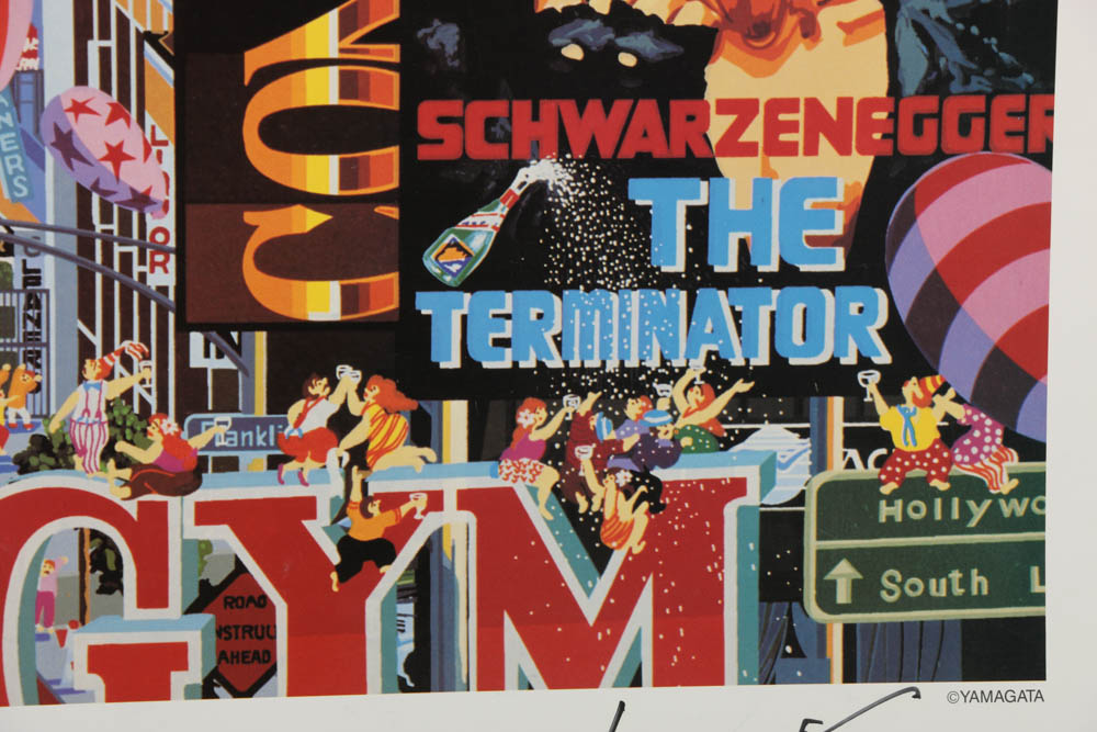 Hiro Yamagata Signed Offset Lithograph Poster "World Gym"