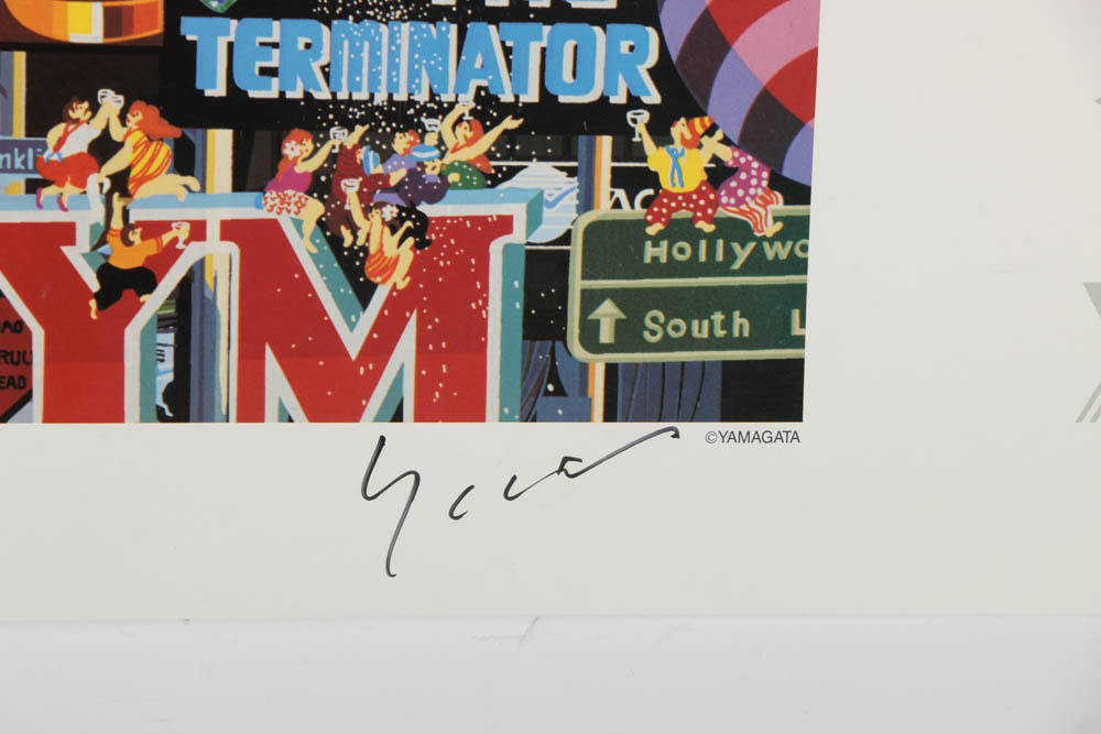 Hiro Yamagata Signed Offset Lithograph Poster "World Gym"