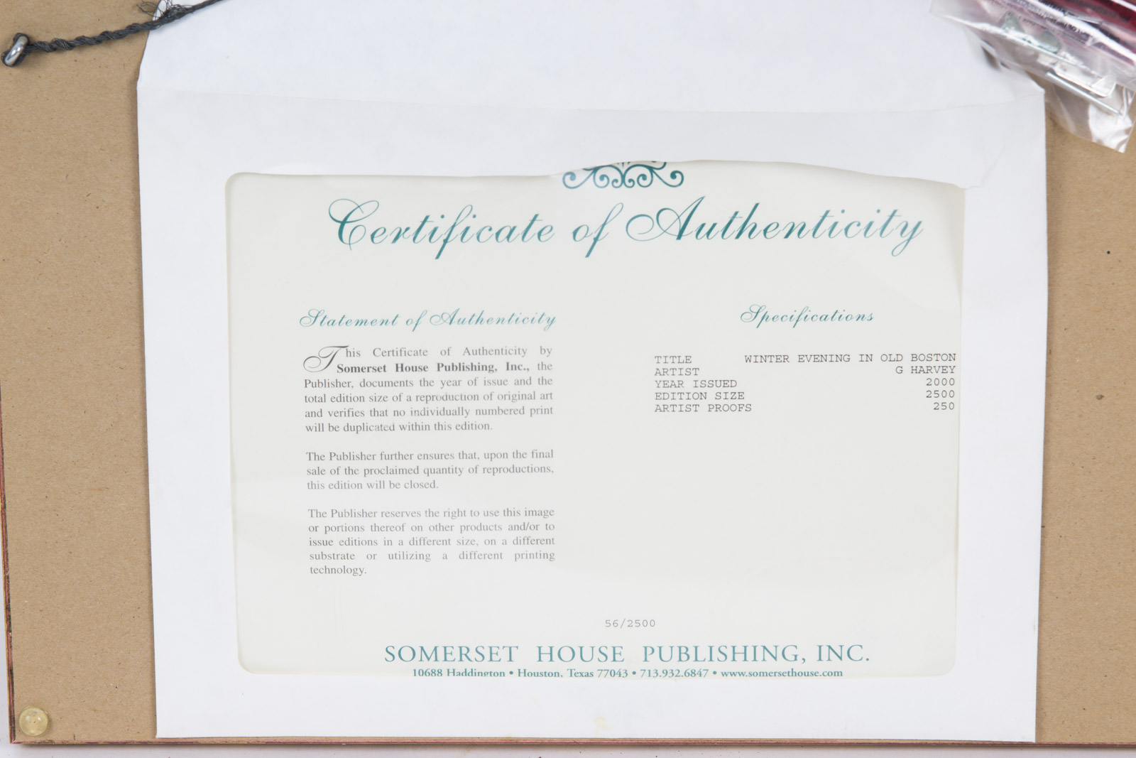 G. Harvey Limited Edition Offset Lithograph "Twilight In The City"