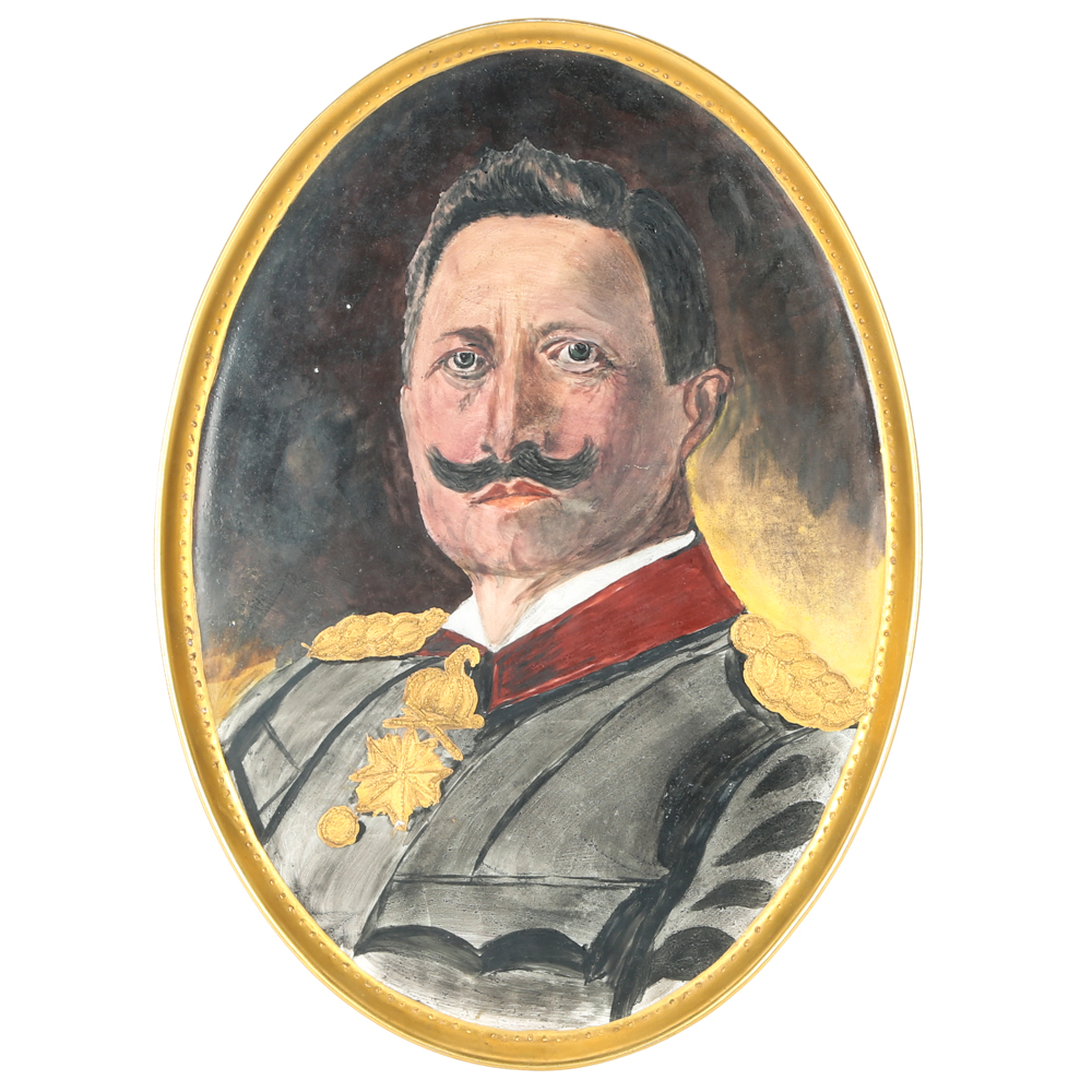 Haviland Hand Painted Porcelain Tray featuring Portrait of Kaiser Wilhelm II