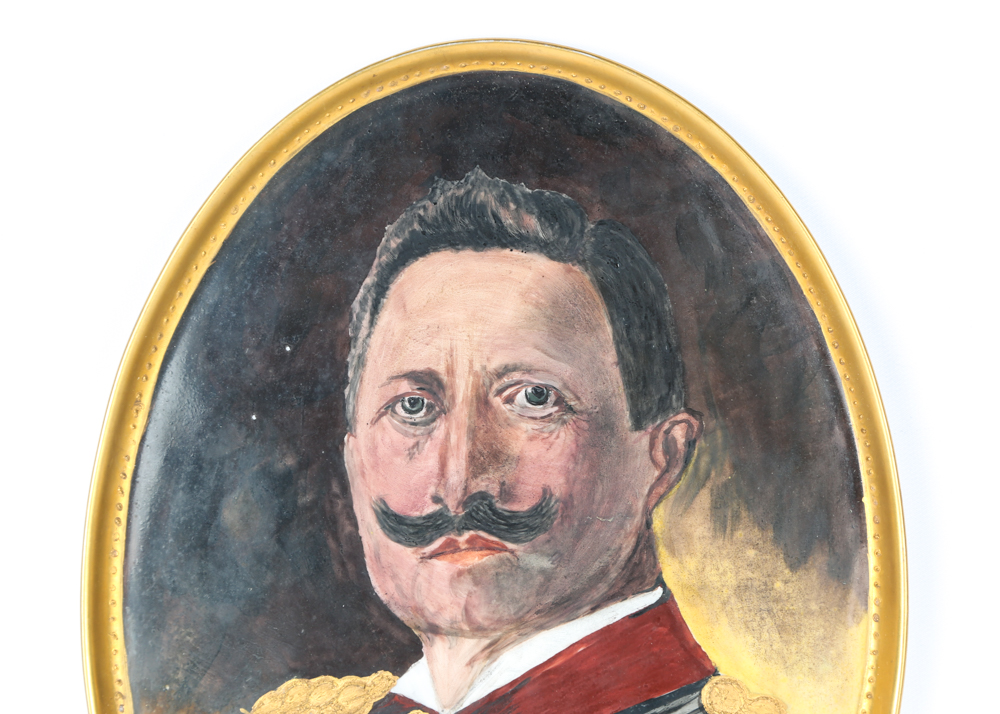 Haviland Hand Painted Porcelain Tray featuring Portrait of Kaiser Wilhelm II