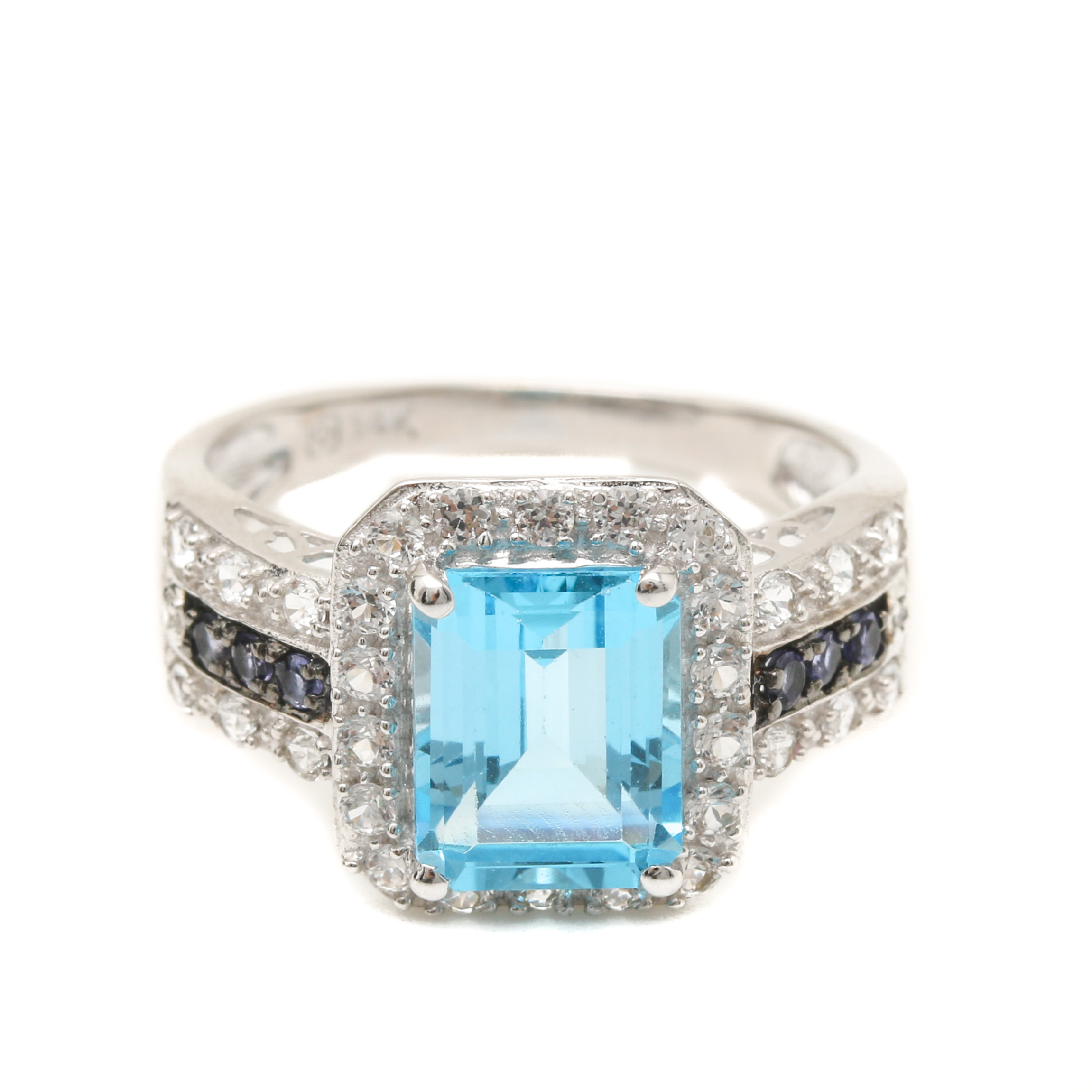 14K White Gold Gemstone Ring