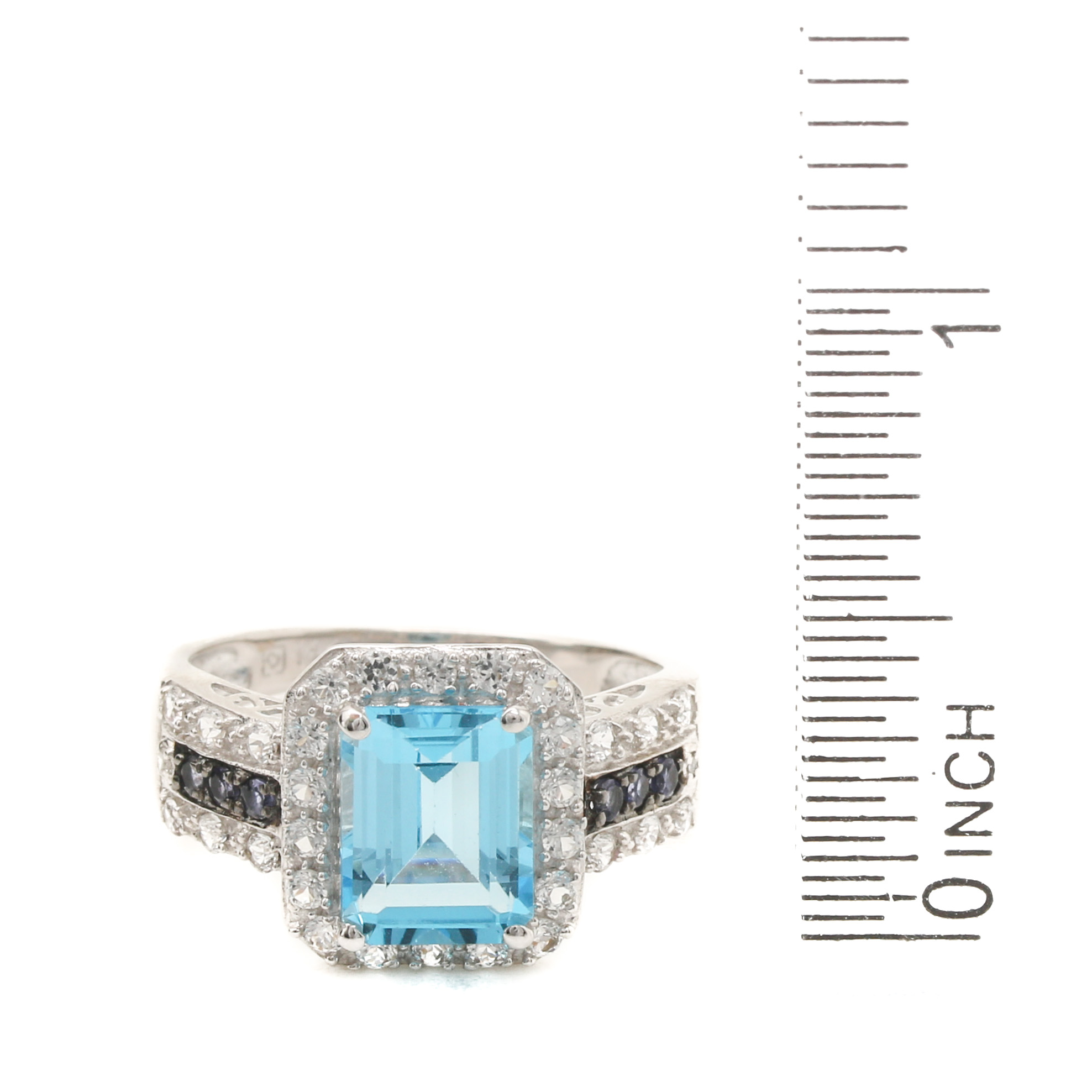 14K White Gold Gemstone Ring