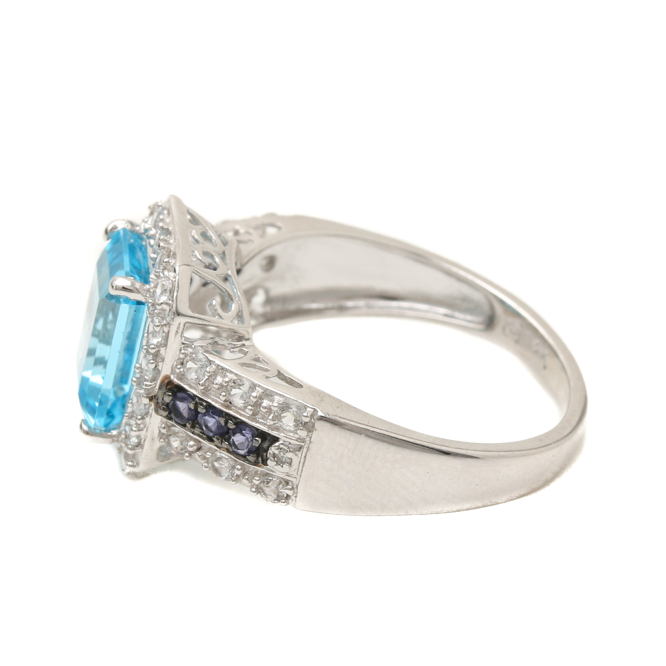 14K White Gold Gemstone Ring