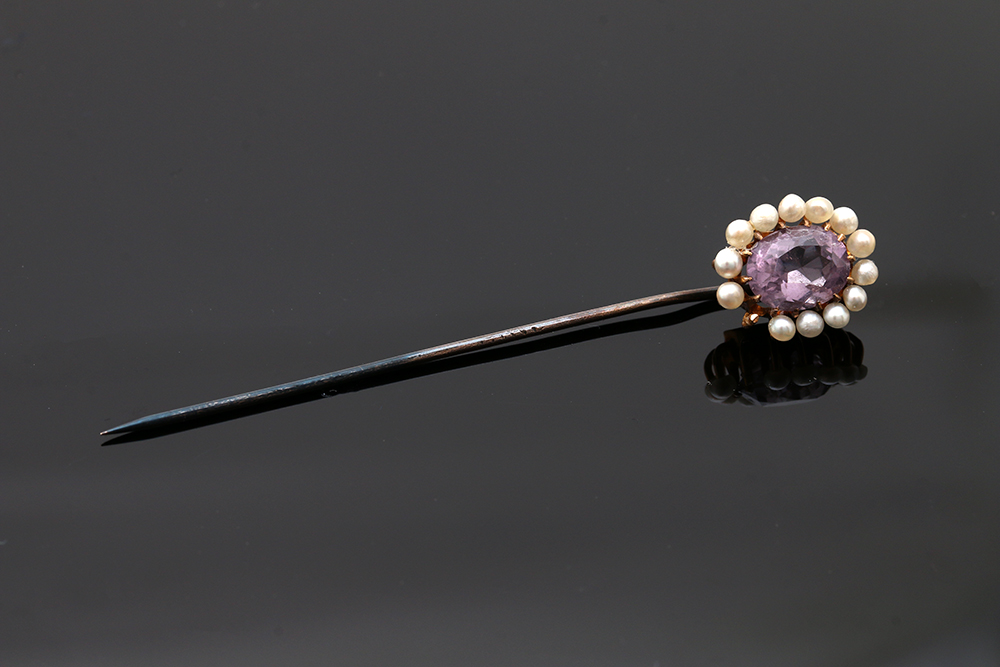 9K, 10K and 14K Yellow Gold Gemstone Stick Pins