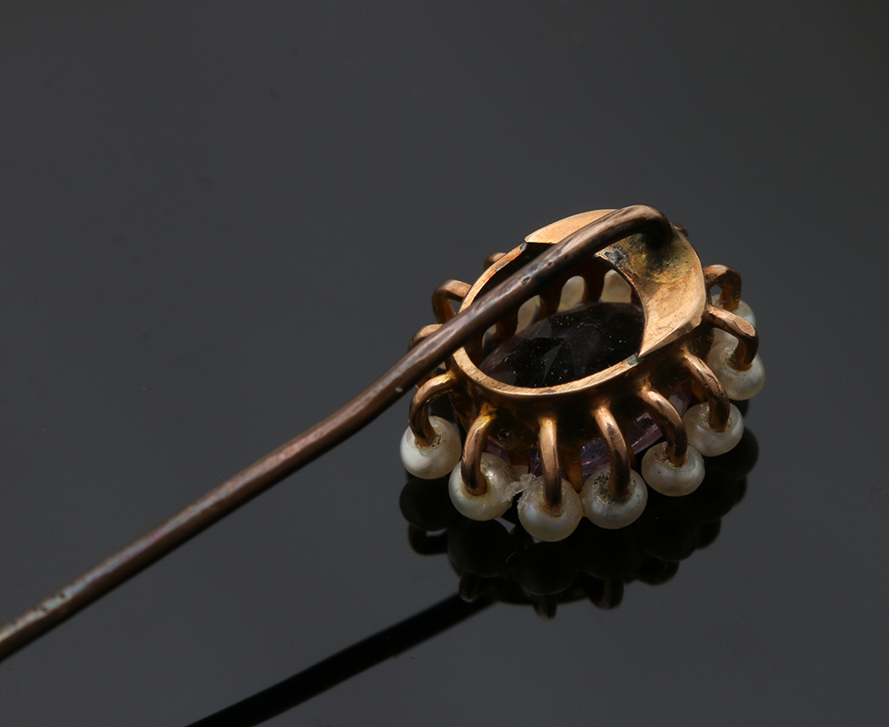 9K, 10K and 14K Yellow Gold Gemstone Stick Pins