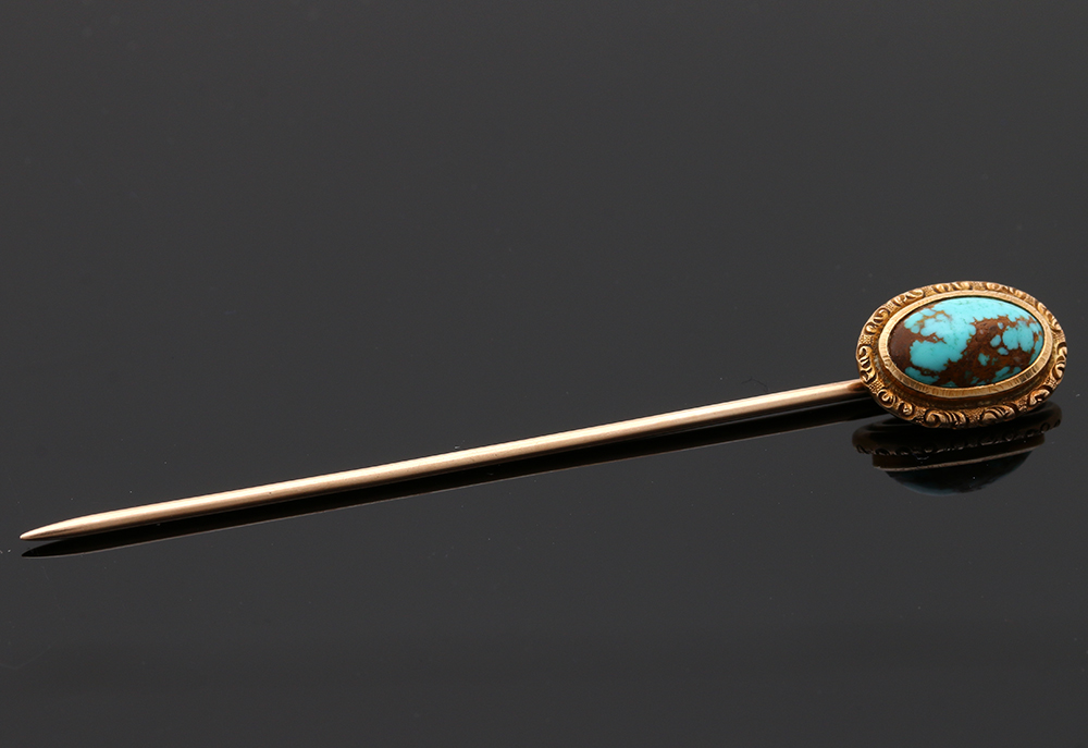 9K, 10K and 14K Yellow Gold Gemstone Stick Pins
