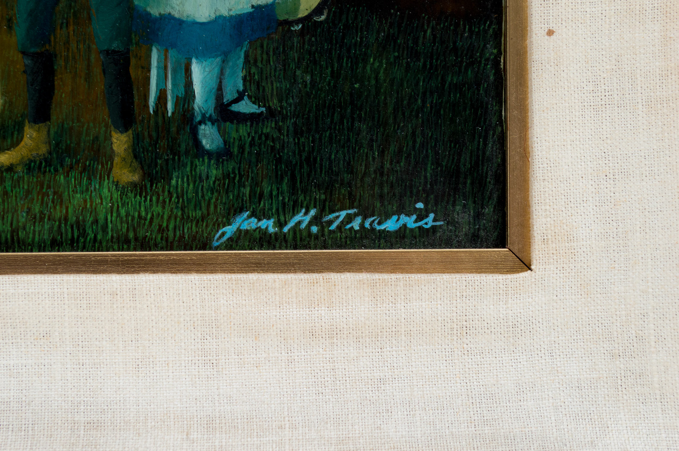 Jan Hanson Travis "Grandma's Birthday Party" Oil Painting