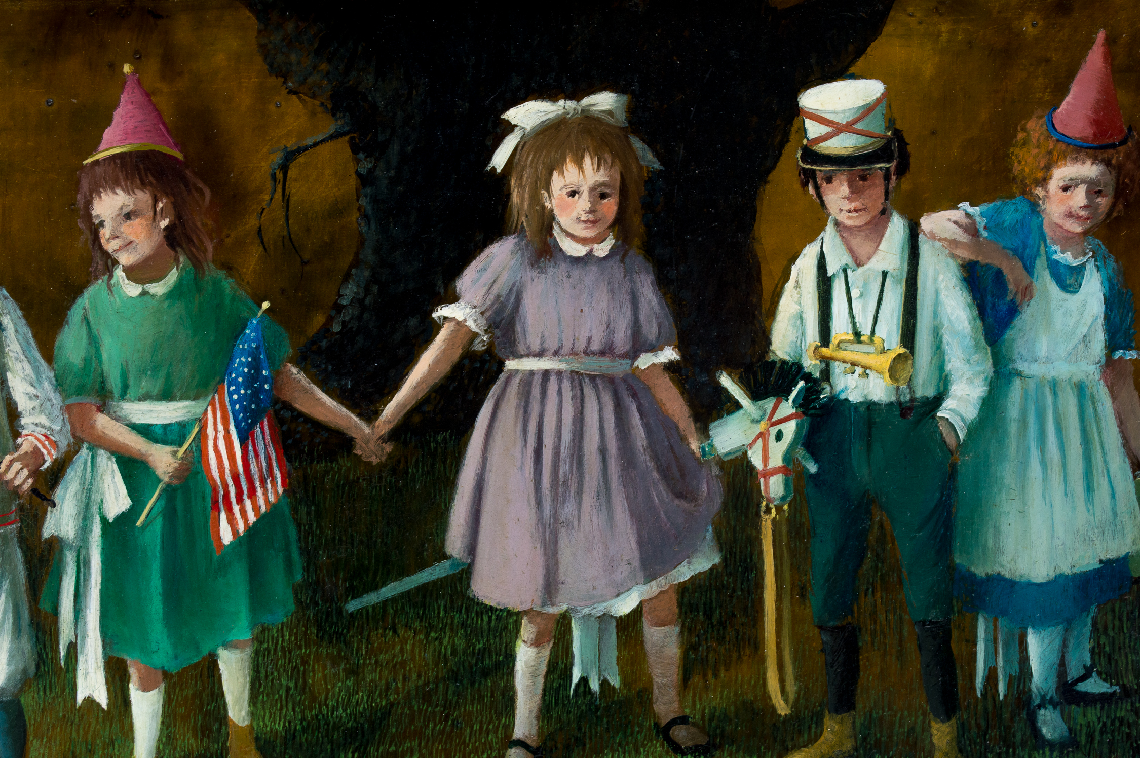 Jan Hanson Travis "Grandma's Birthday Party" Oil Painting