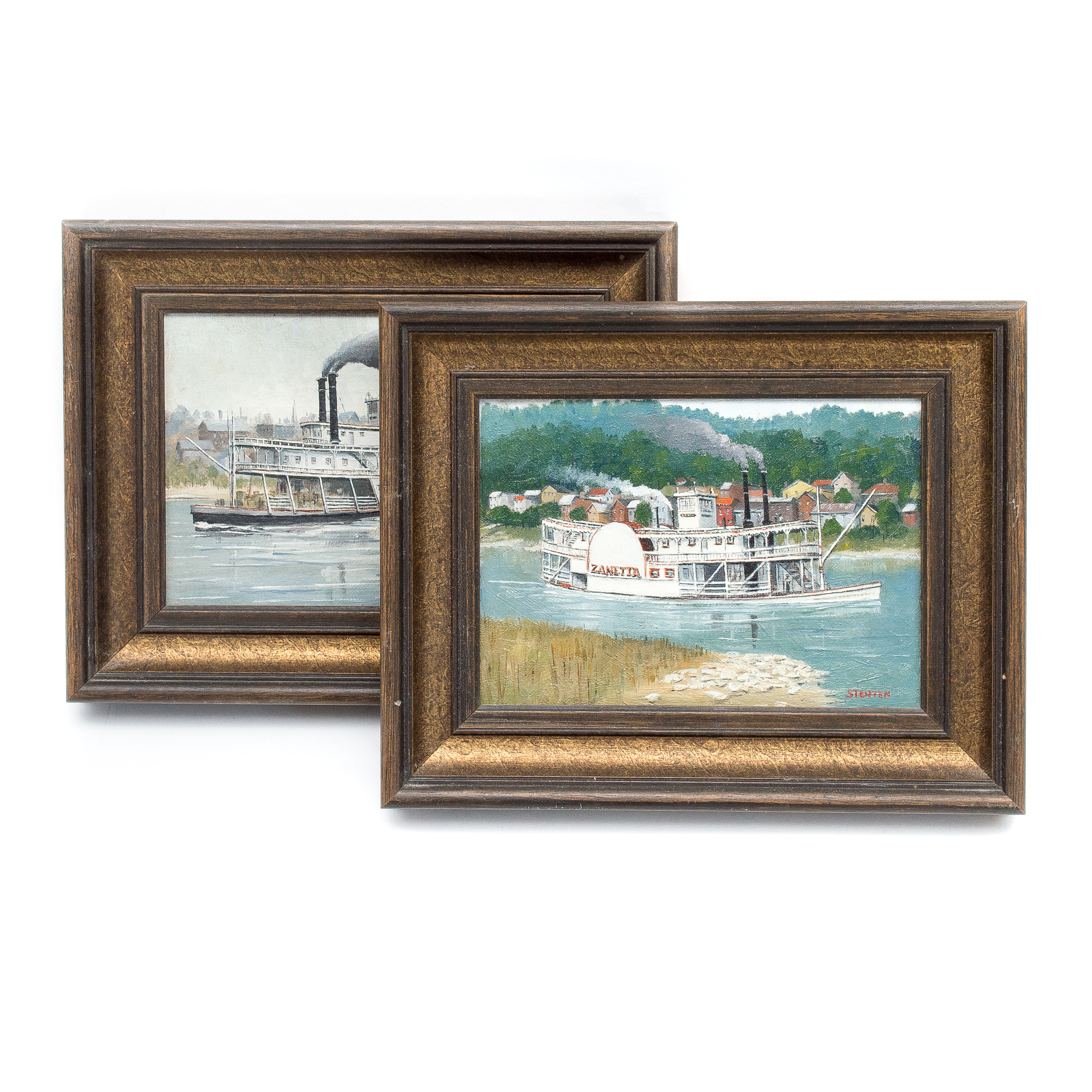 Two Stan Stenton Original Miniature Oil Paintings on Board