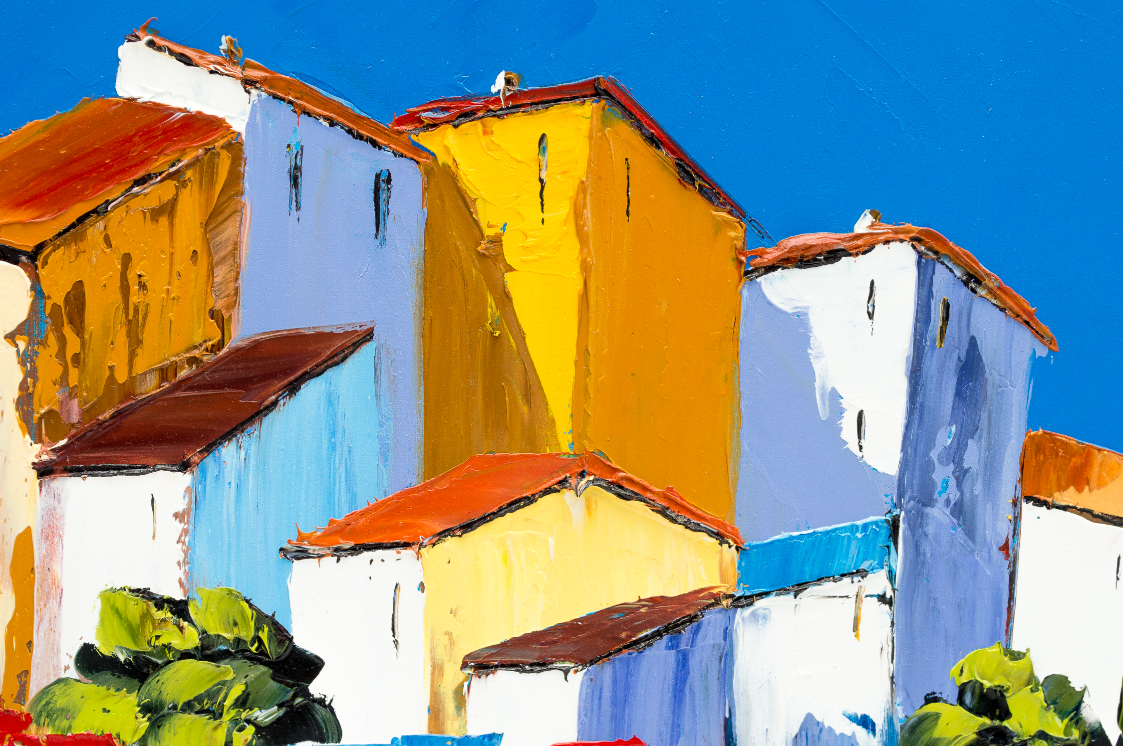 Three Acrylic Paintings on Canvas by Victor Bassi, Isabelle Del Moral, and Megly