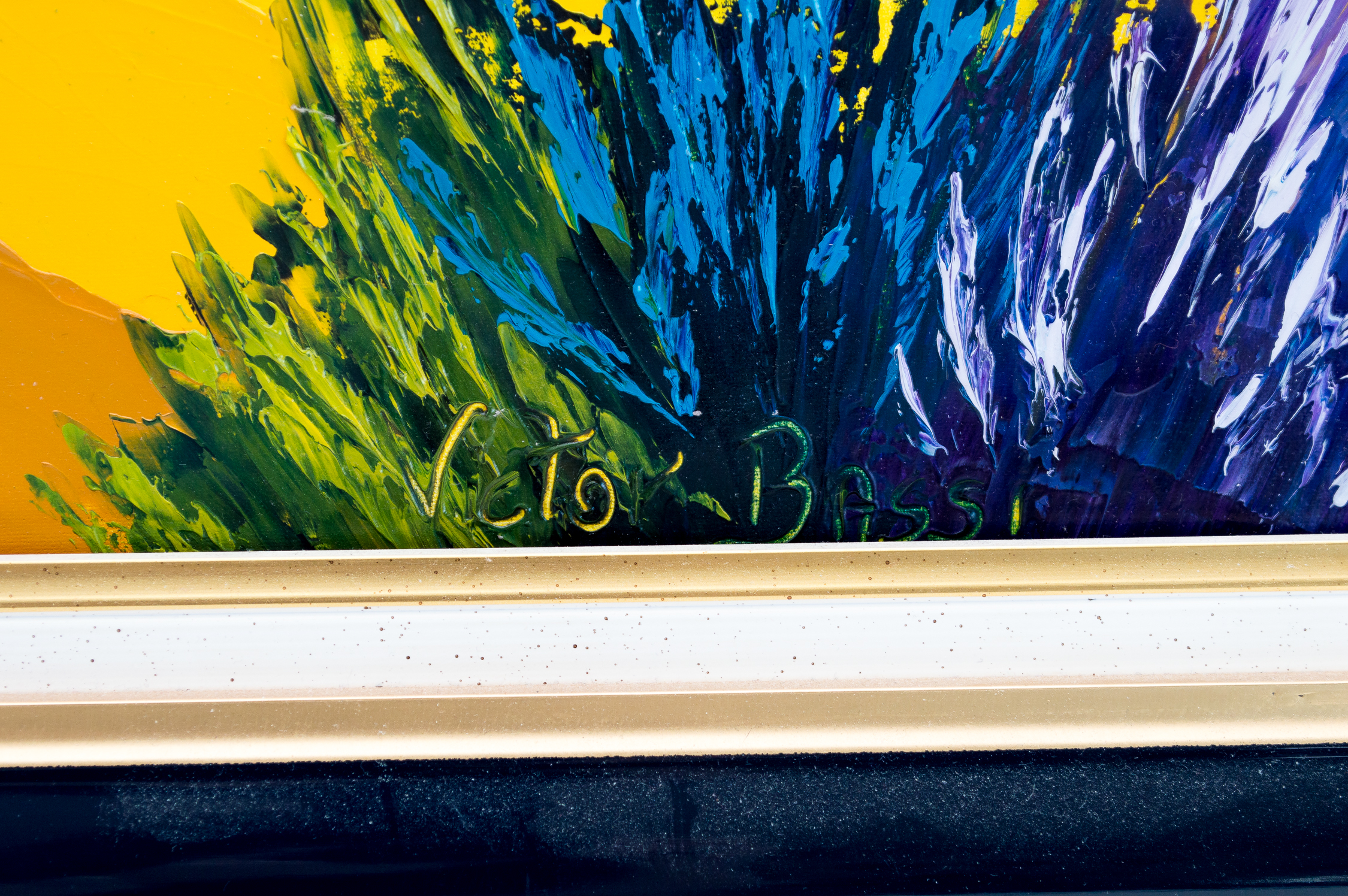 Three Acrylic Paintings on Canvas by Victor Bassi, Isabelle Del Moral, and Megly