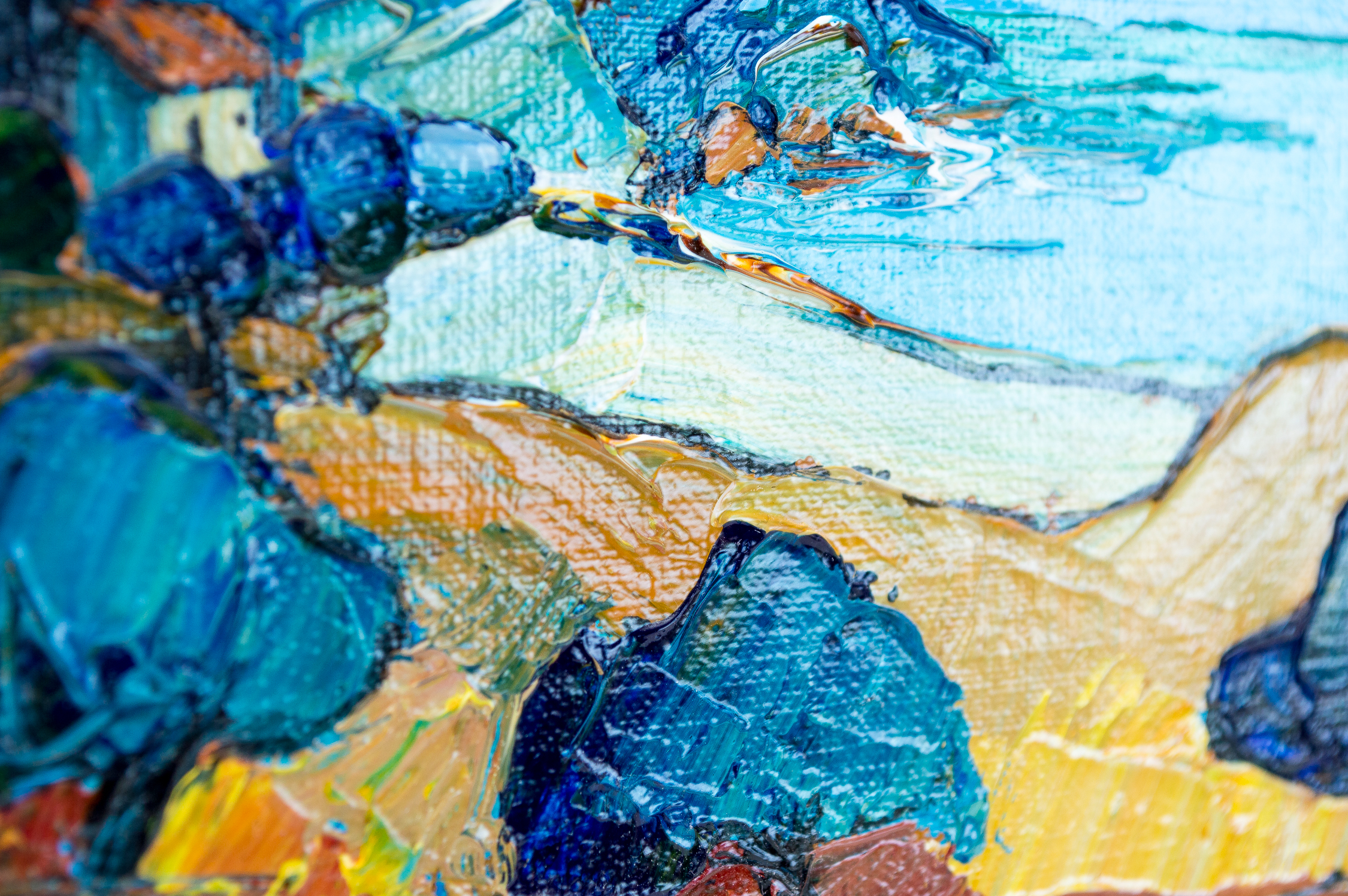 Three Acrylic Paintings on Canvas by Victor Bassi, Isabelle Del Moral, and Megly