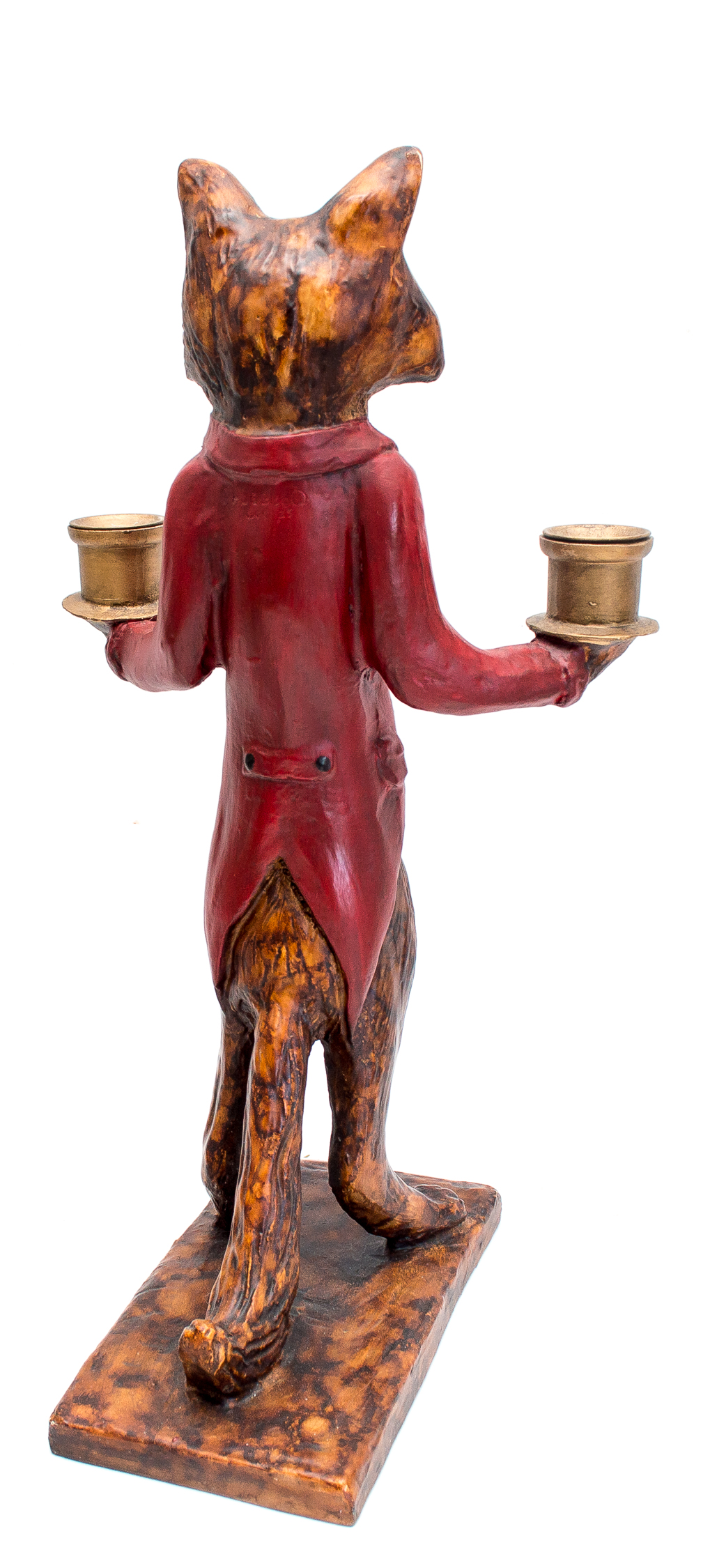 Vintage Bill Huebbe Fox & Bear Candle Holders