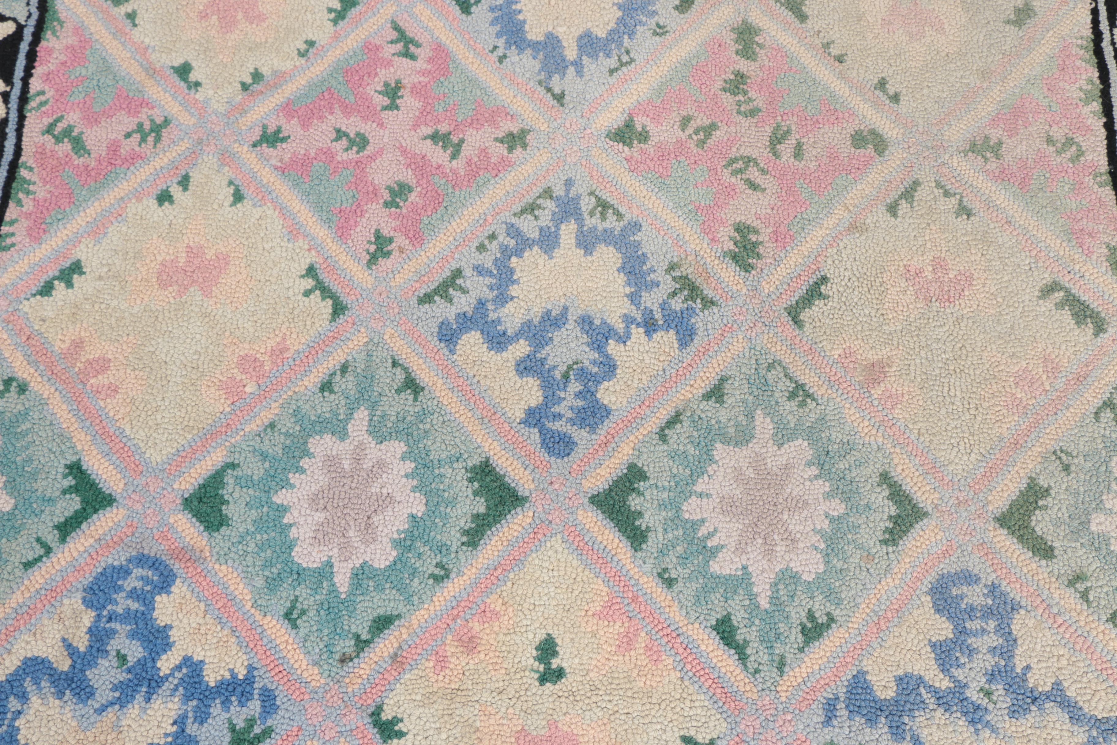 Hand-Hooked Wool Floral Area Rug