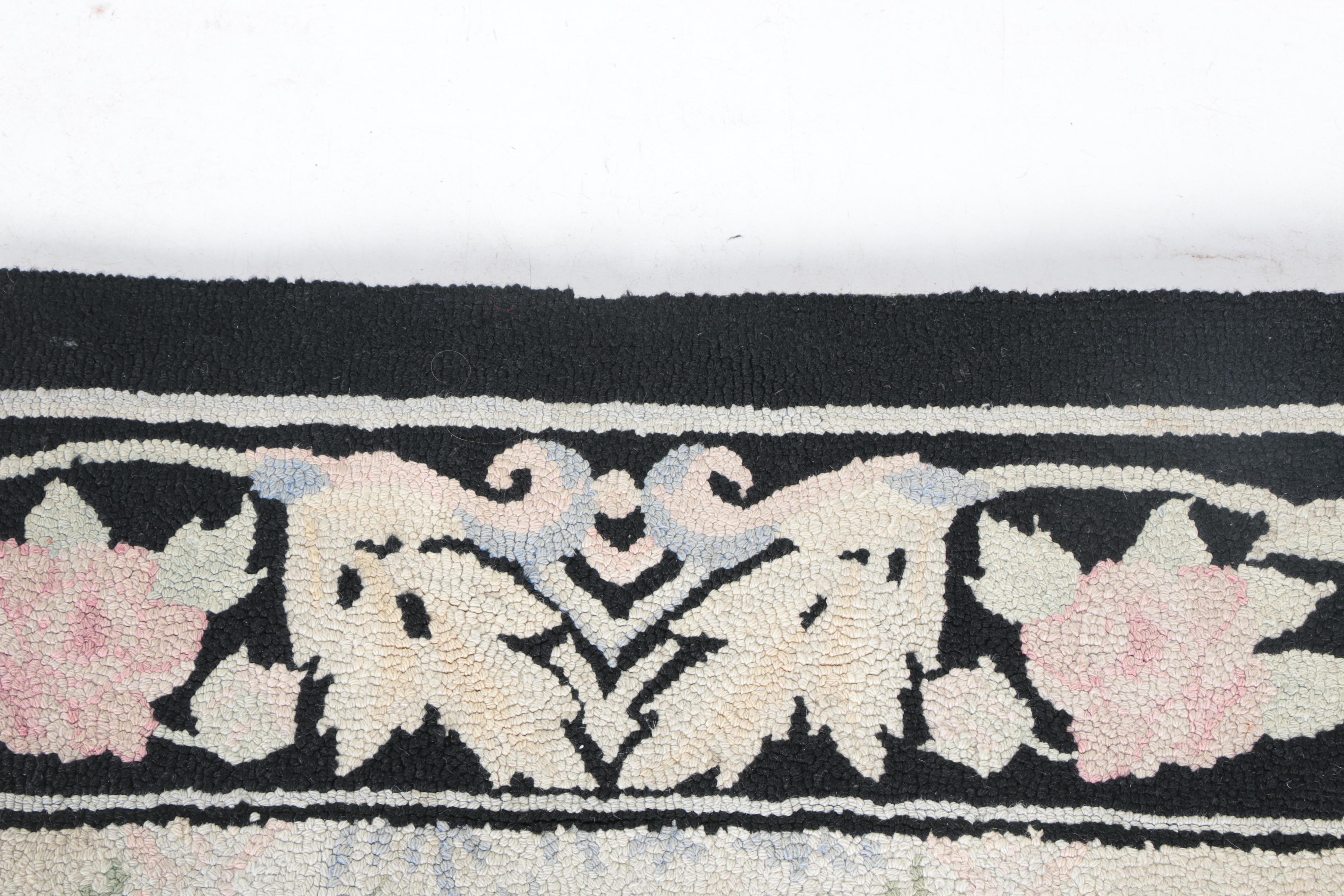 Hand-Hooked Wool Floral Area Rug