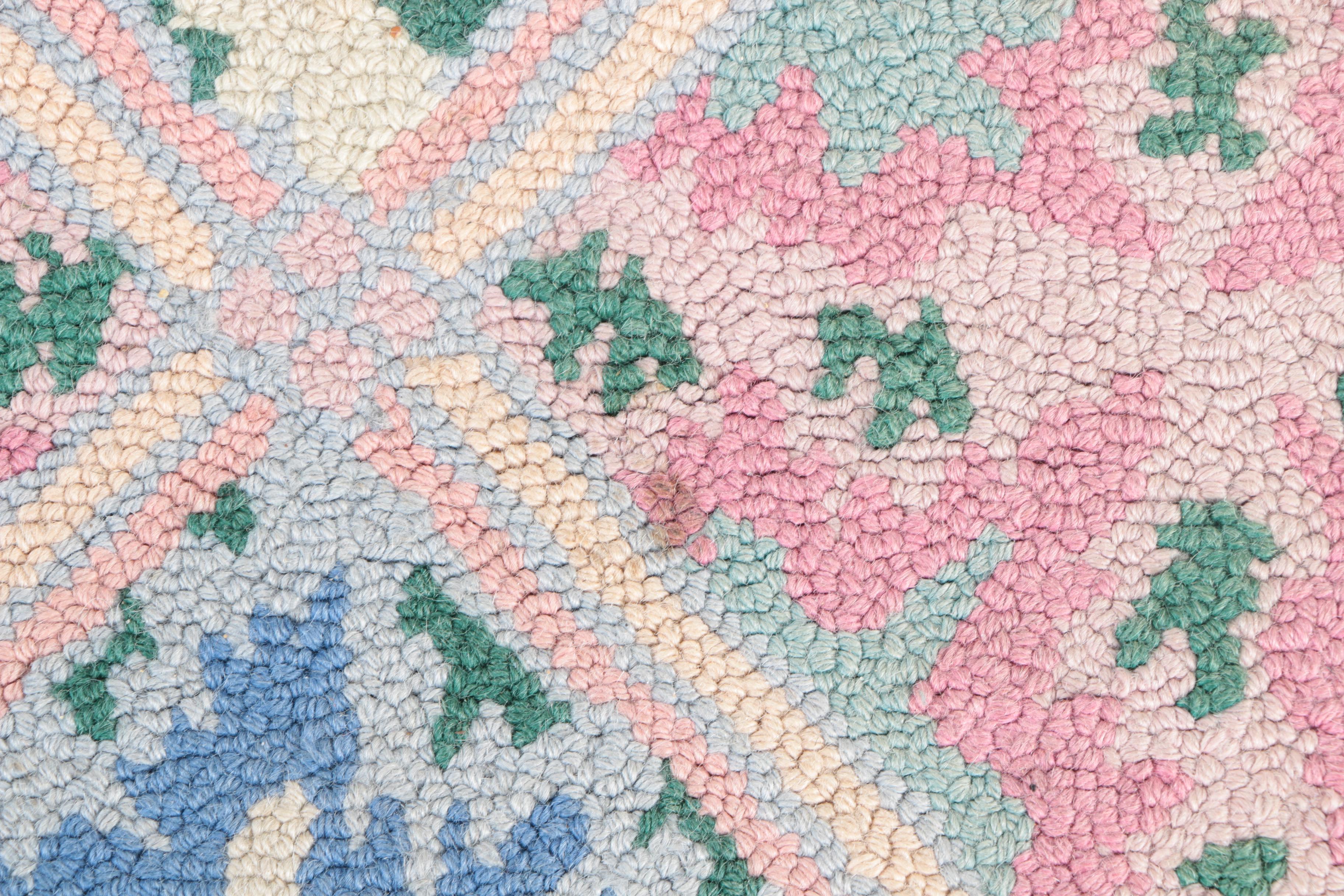 Hand-Hooked Wool Floral Area Rug