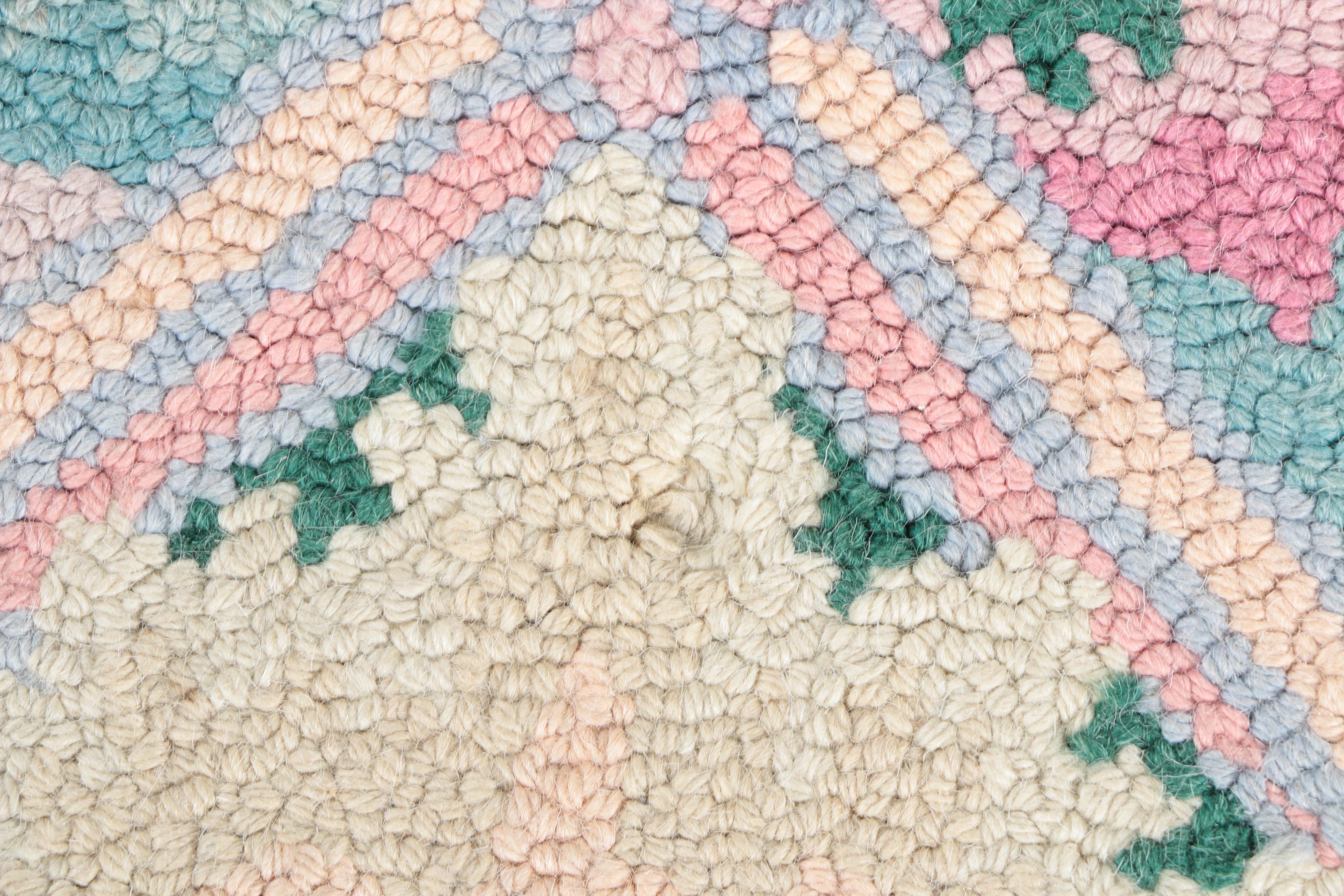 Hand-Hooked Wool Floral Area Rug