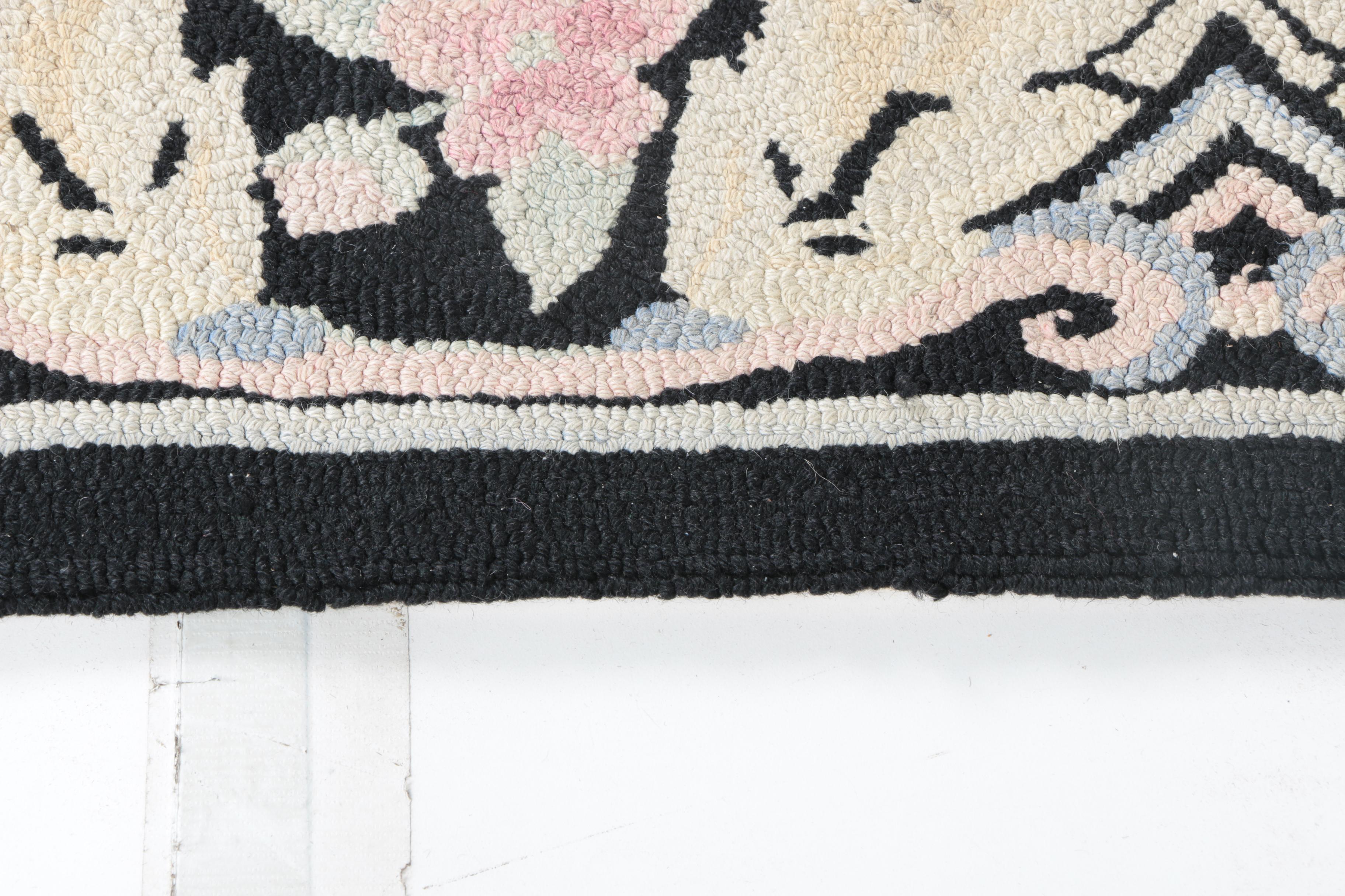 Hand-Hooked Wool Floral Area Rug
