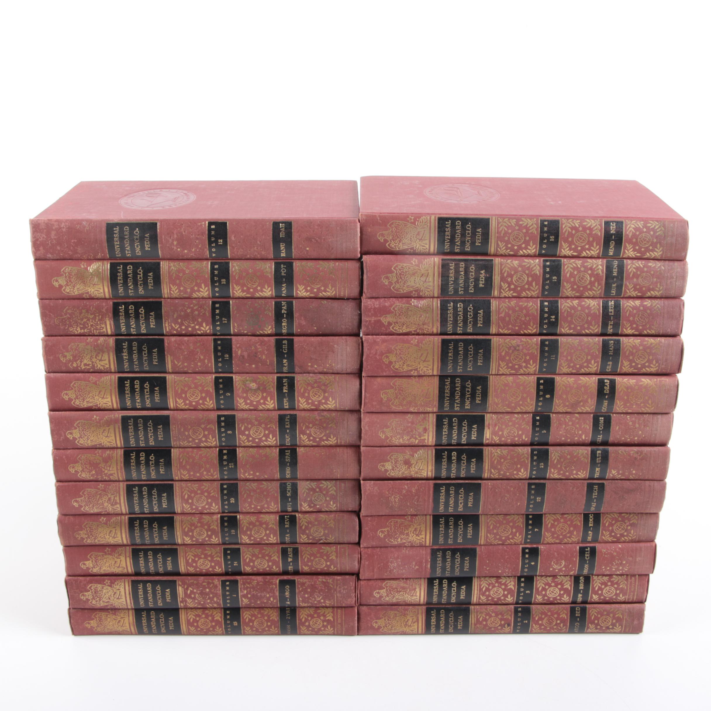 Twenty-Four Volumes of the 1958 "Universal Standard Encyclopedia"
