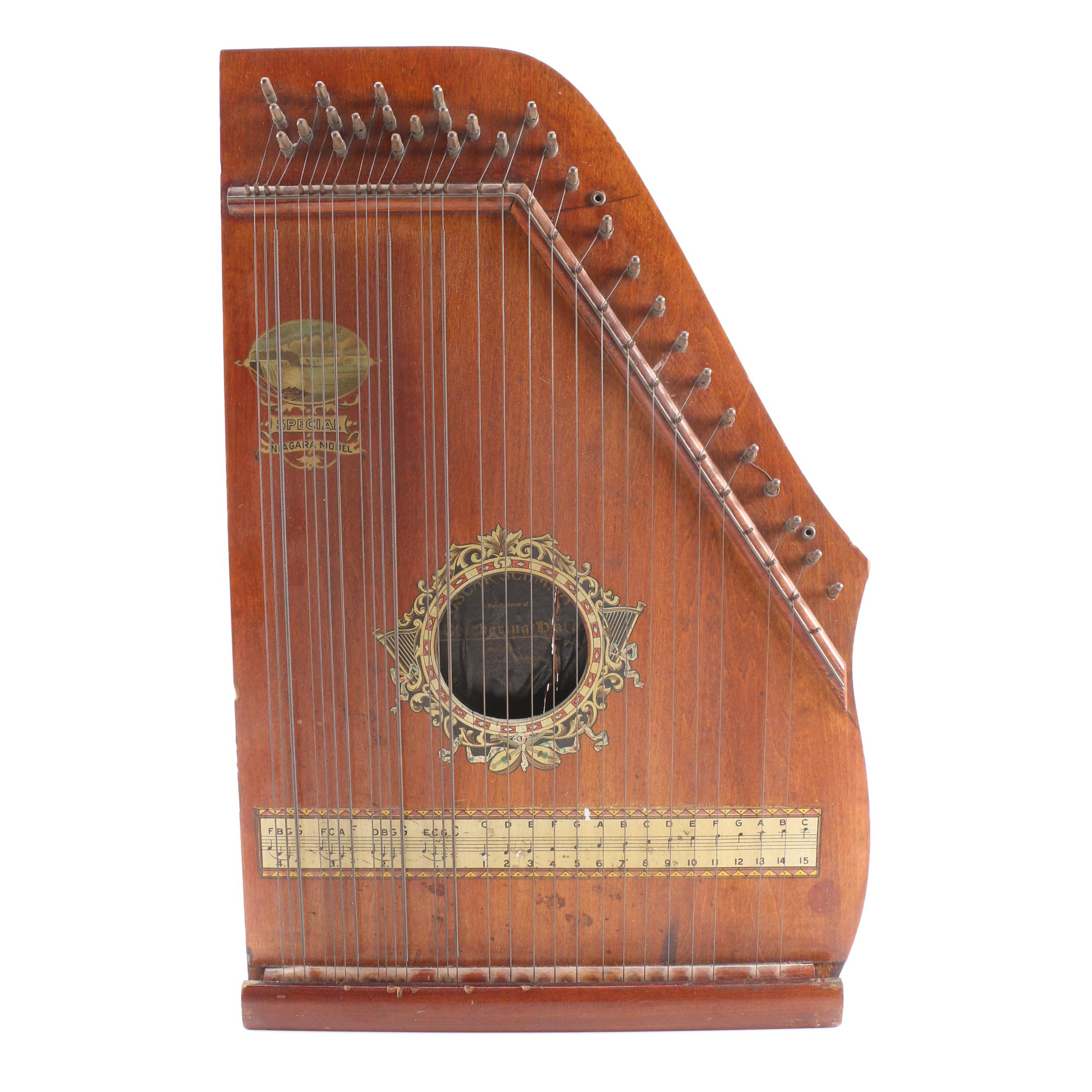 Antique "Special Niagara Model" Oscar Schmidt Chickering Harp