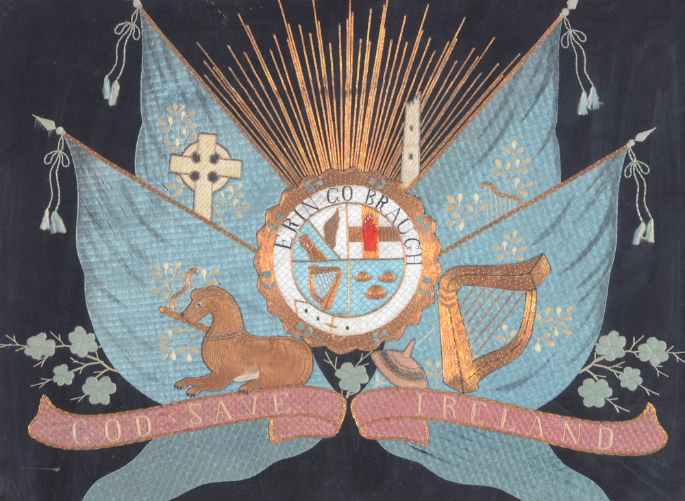 Embroidered Banner Commemorating Ireland