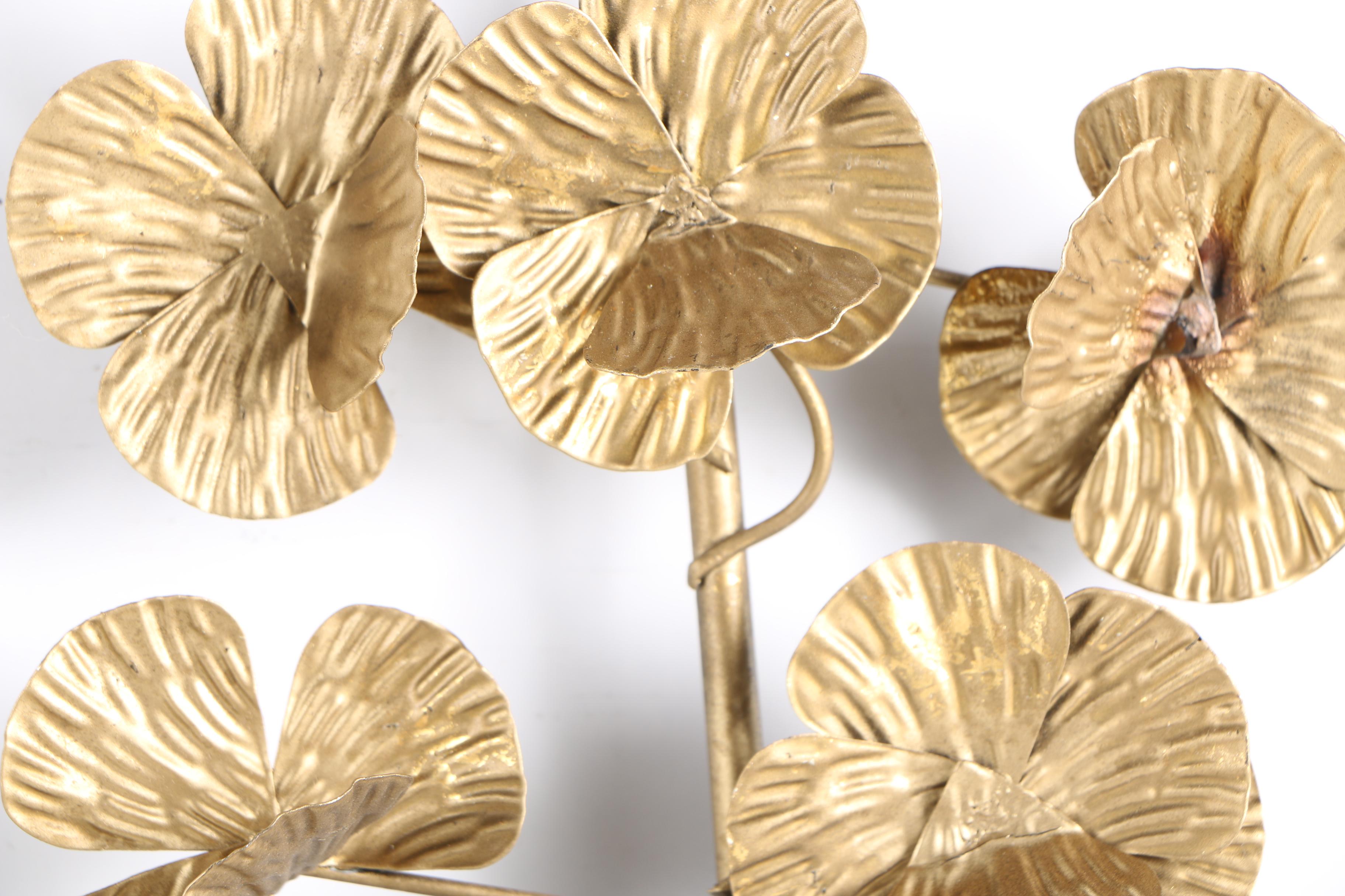 Gold Tone Metal Ginkgo Wall Art