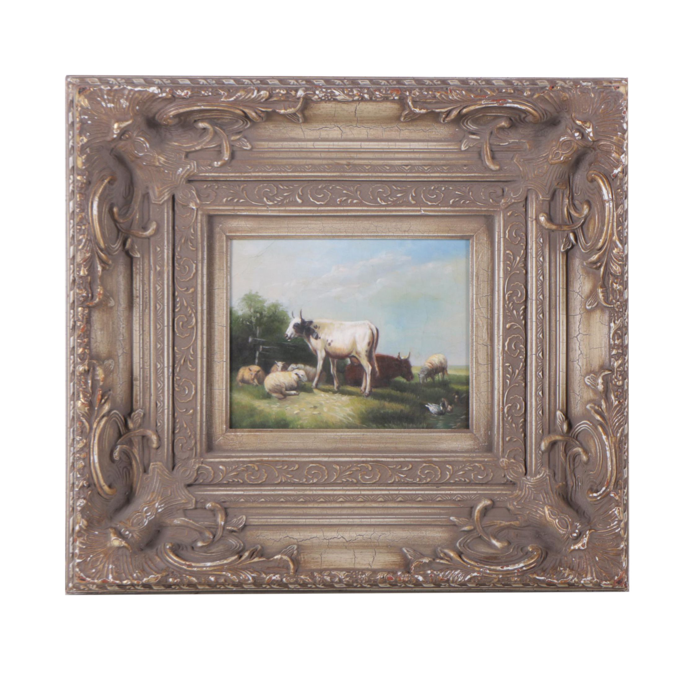 Oil Painting on Canvas of Cows