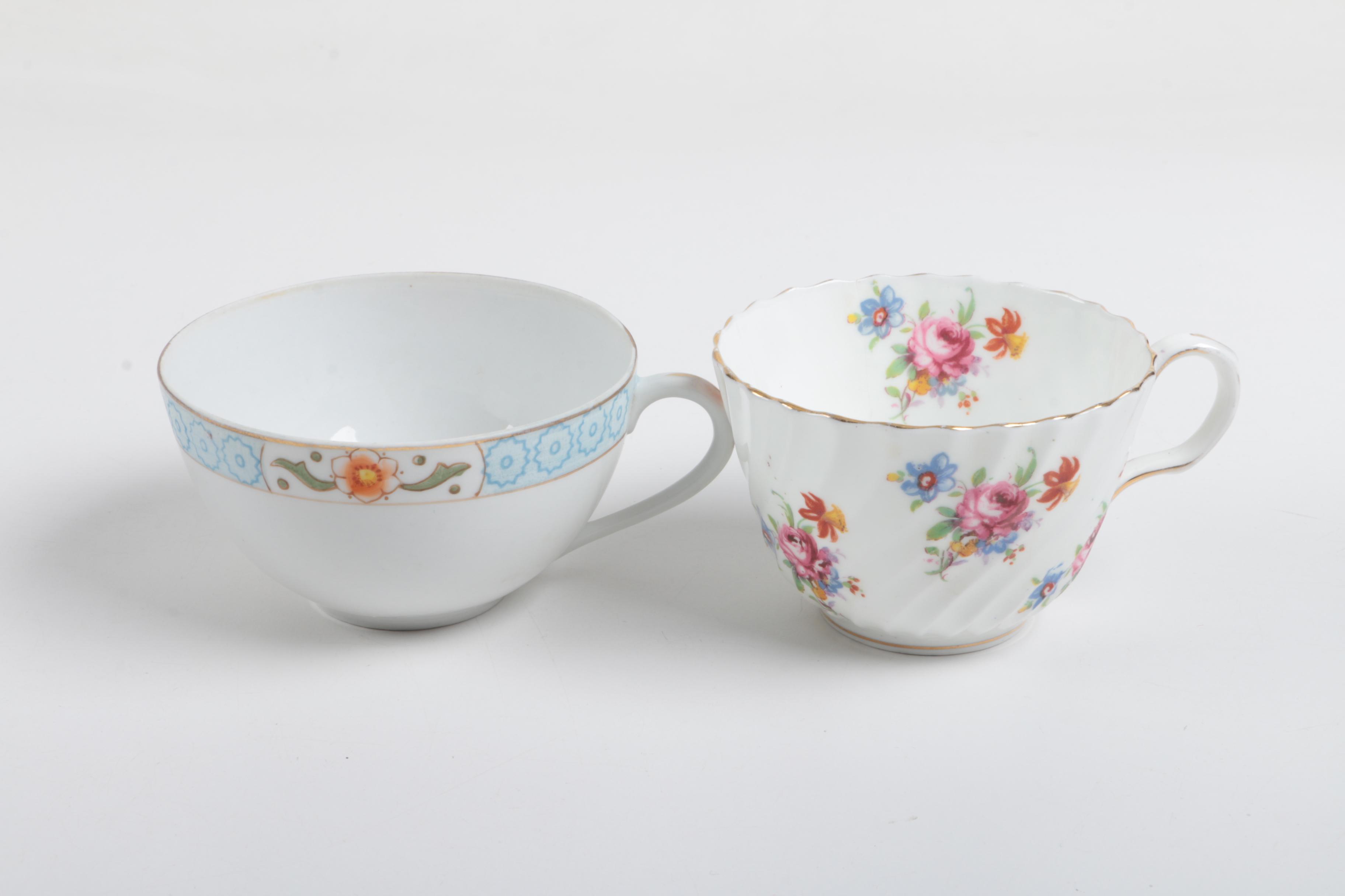 Vintage Porcelain Teacups Featuring Ansley