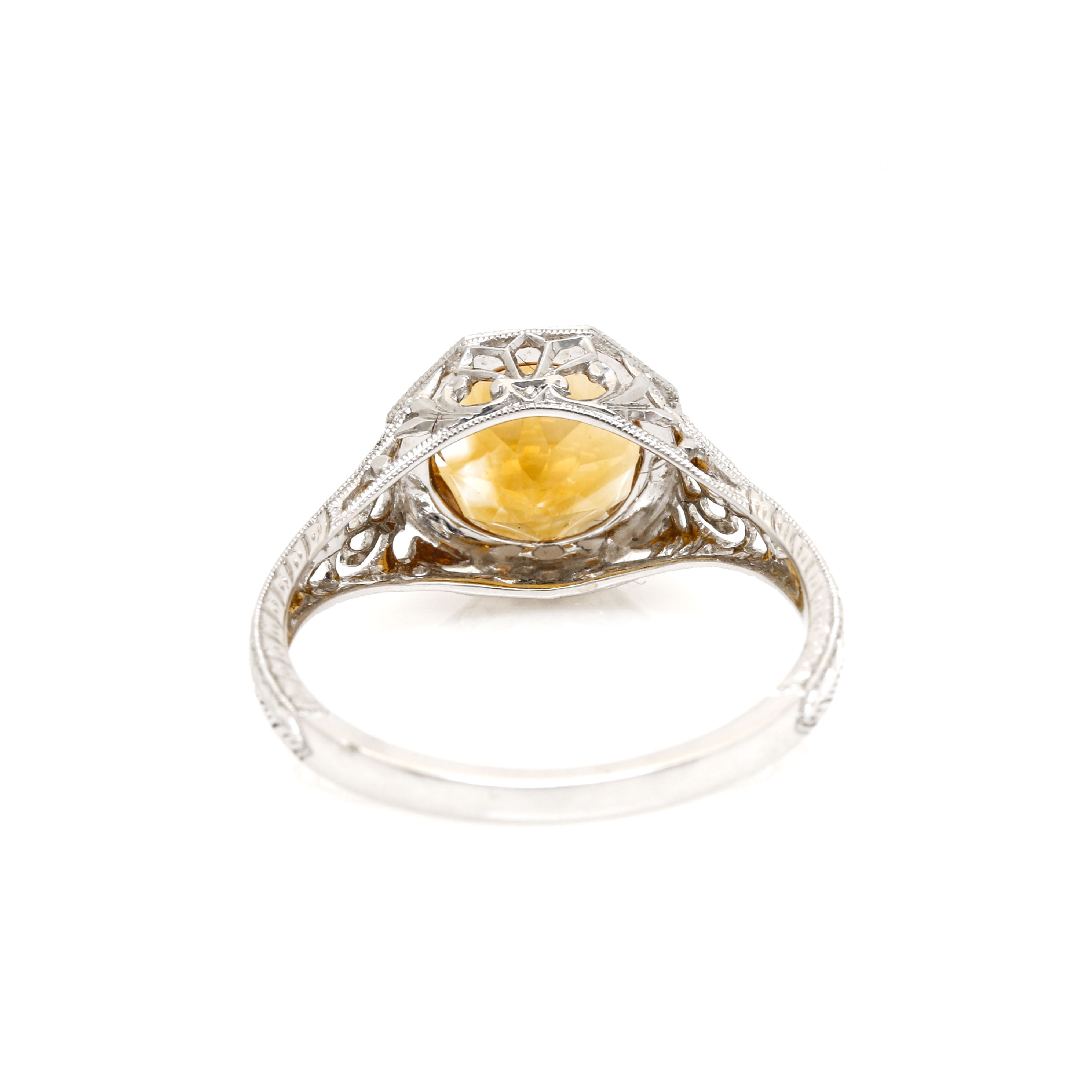 14K White Gold Citrine Ring