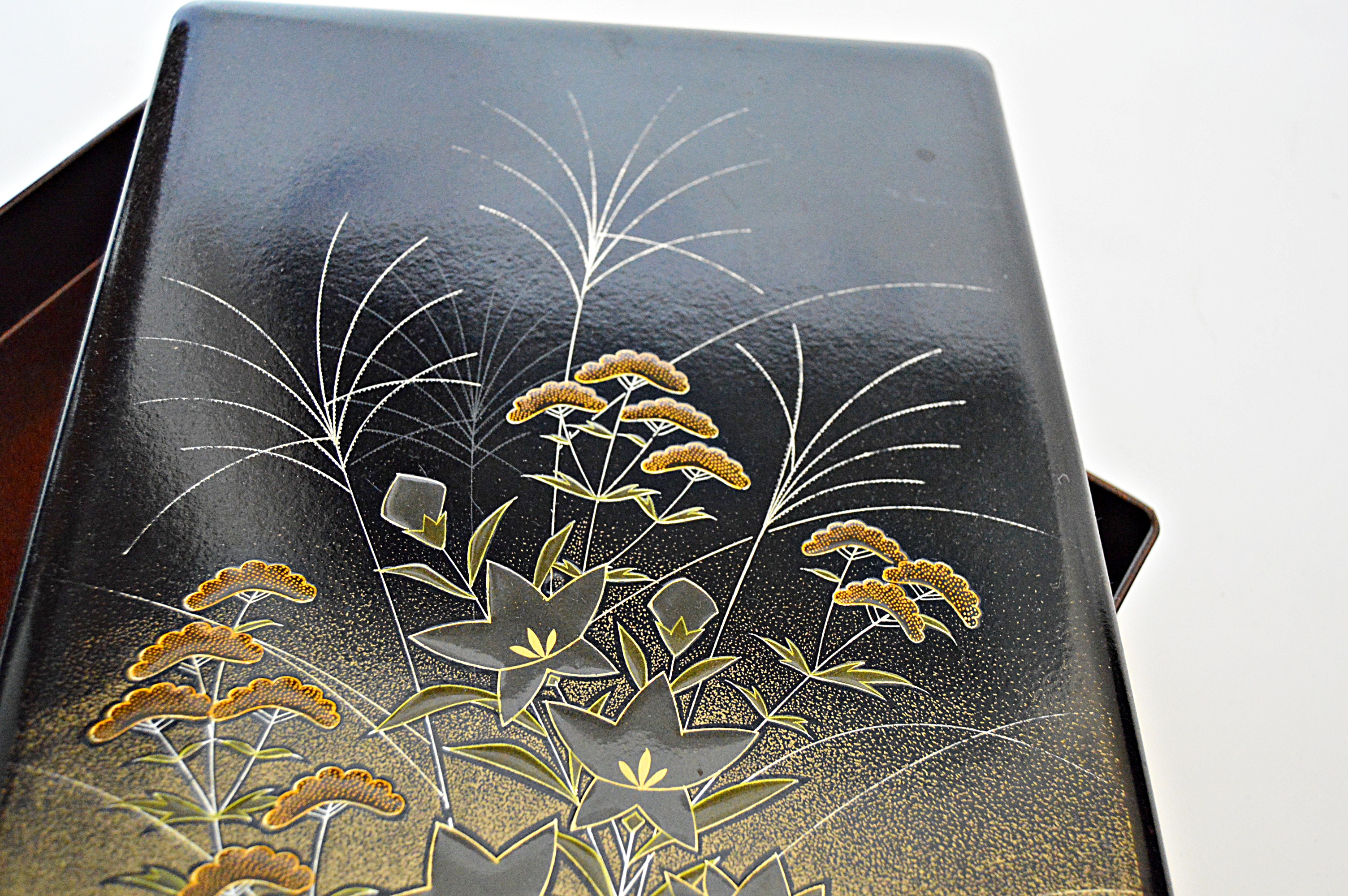 Vintage Japanese Hand Decorated Lacquered Box
