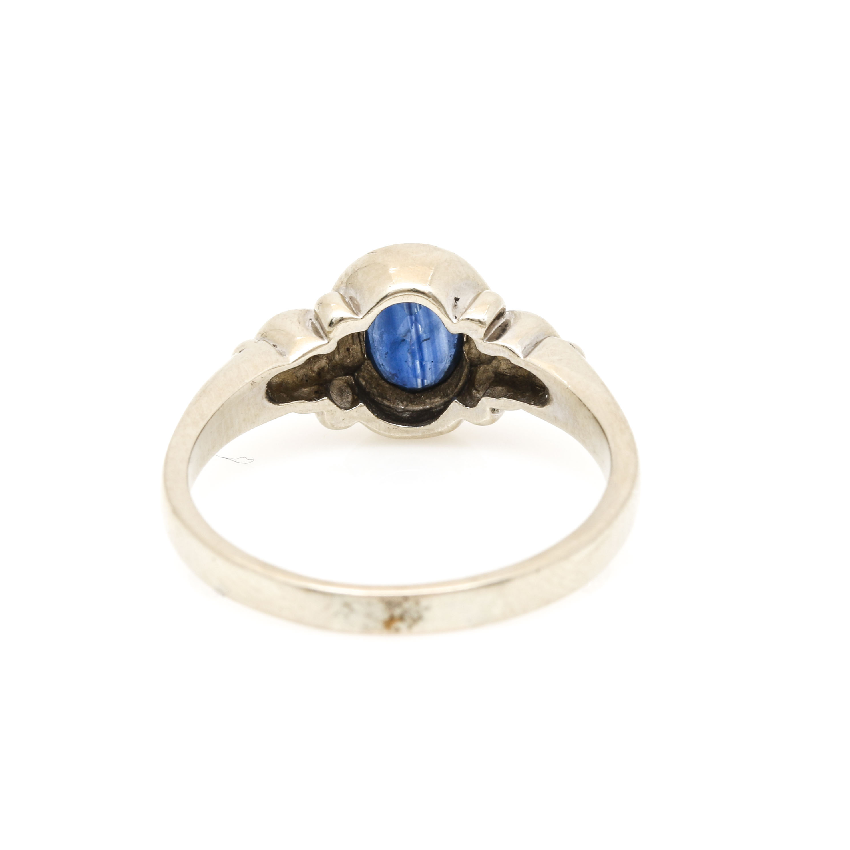14K White Gold Sapphire and Diamond Ring